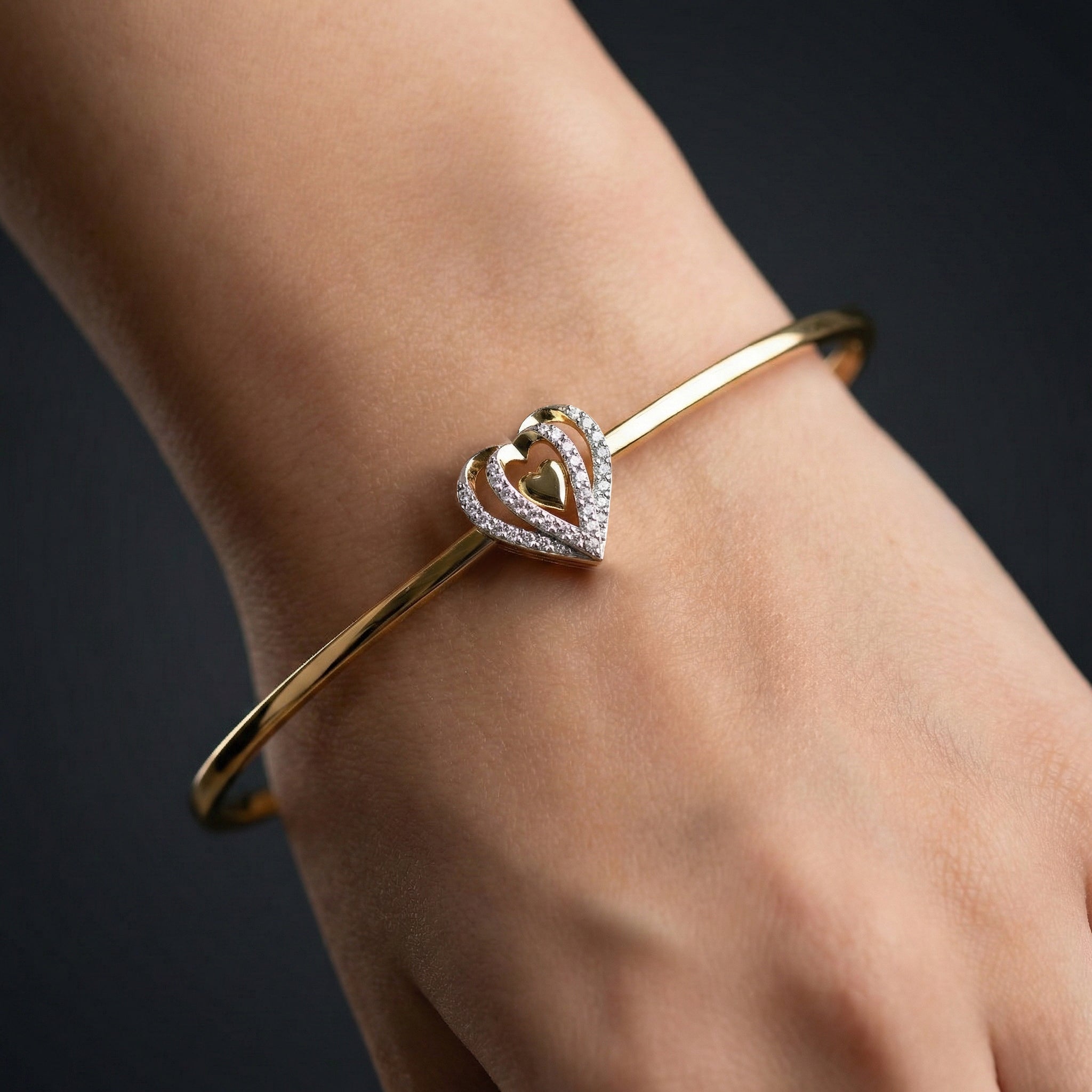 Wrapped in Love - Lab Diamond Drop Bangle Main image