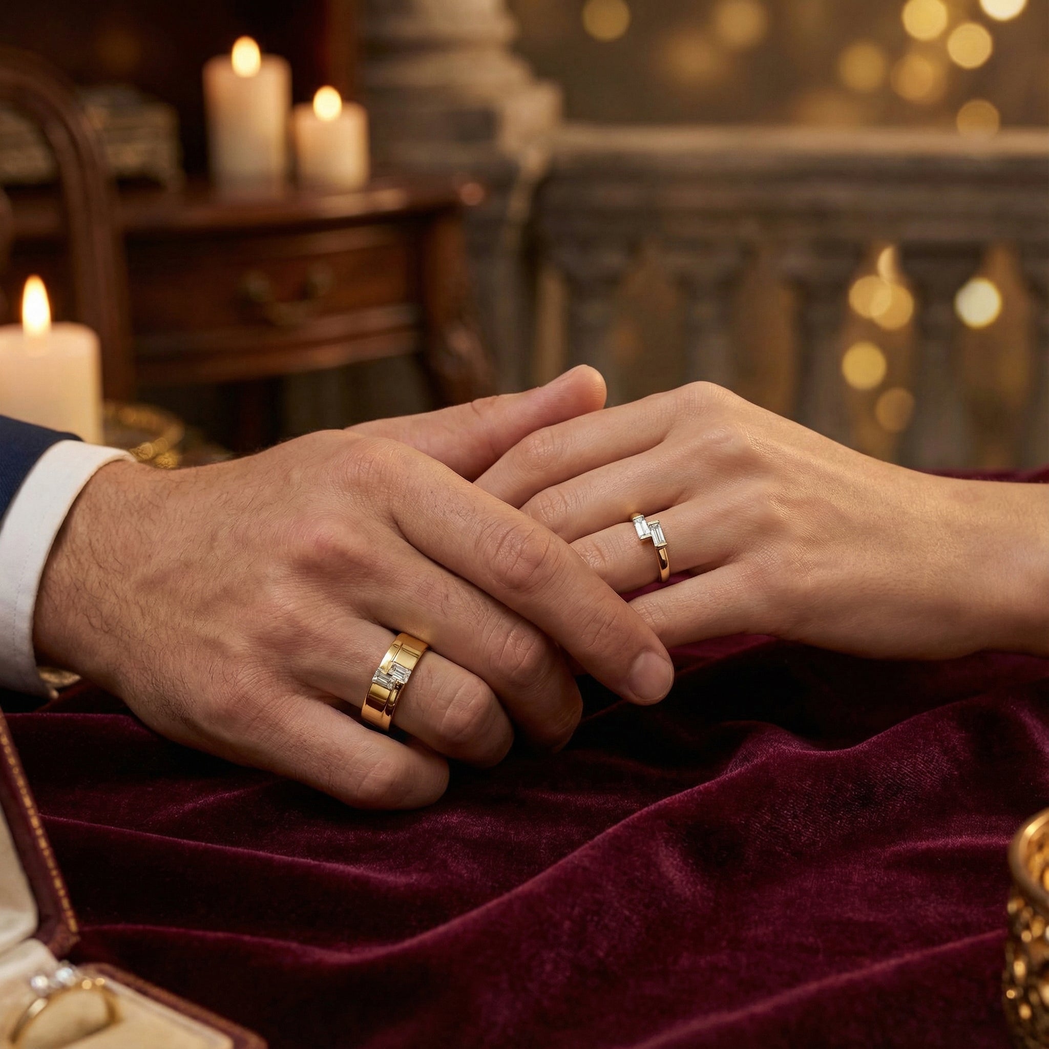 Parallel Promise - Lab Diamond Couple Band Rings Secondary image