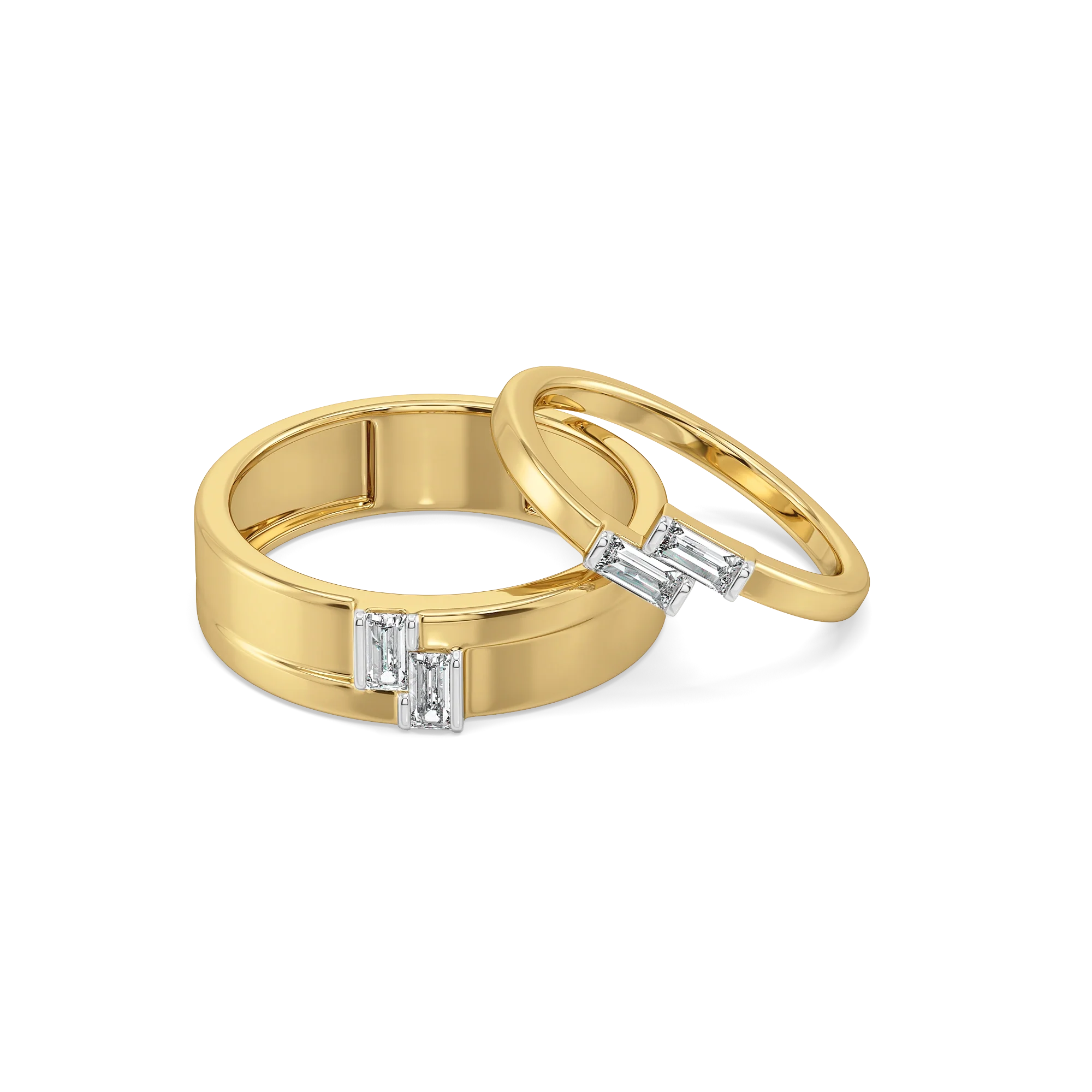 Parallel Promise - Lab Diamond Couple Band Rings Main image