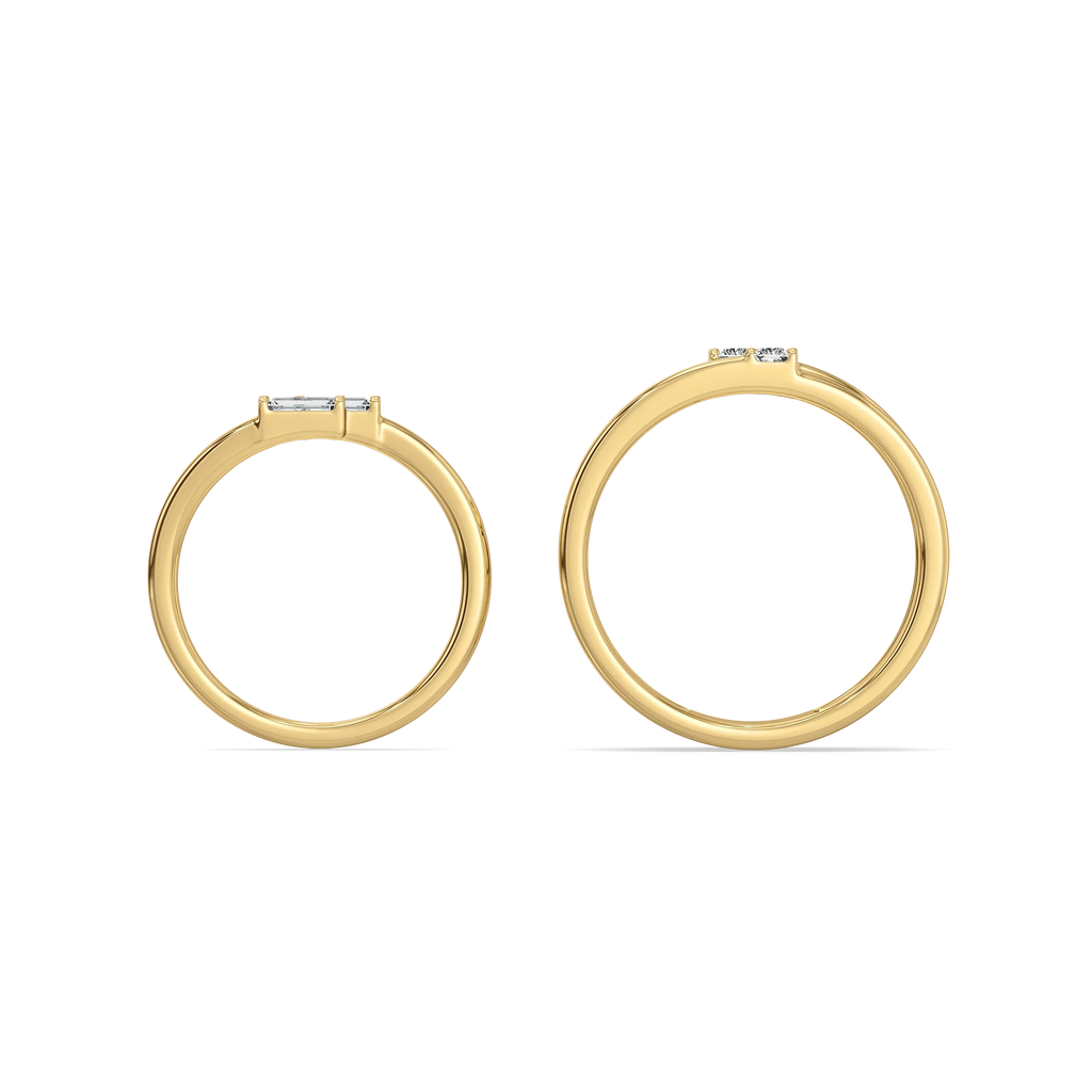 Parallel Promise - Lab Diamond Couple Band Rings