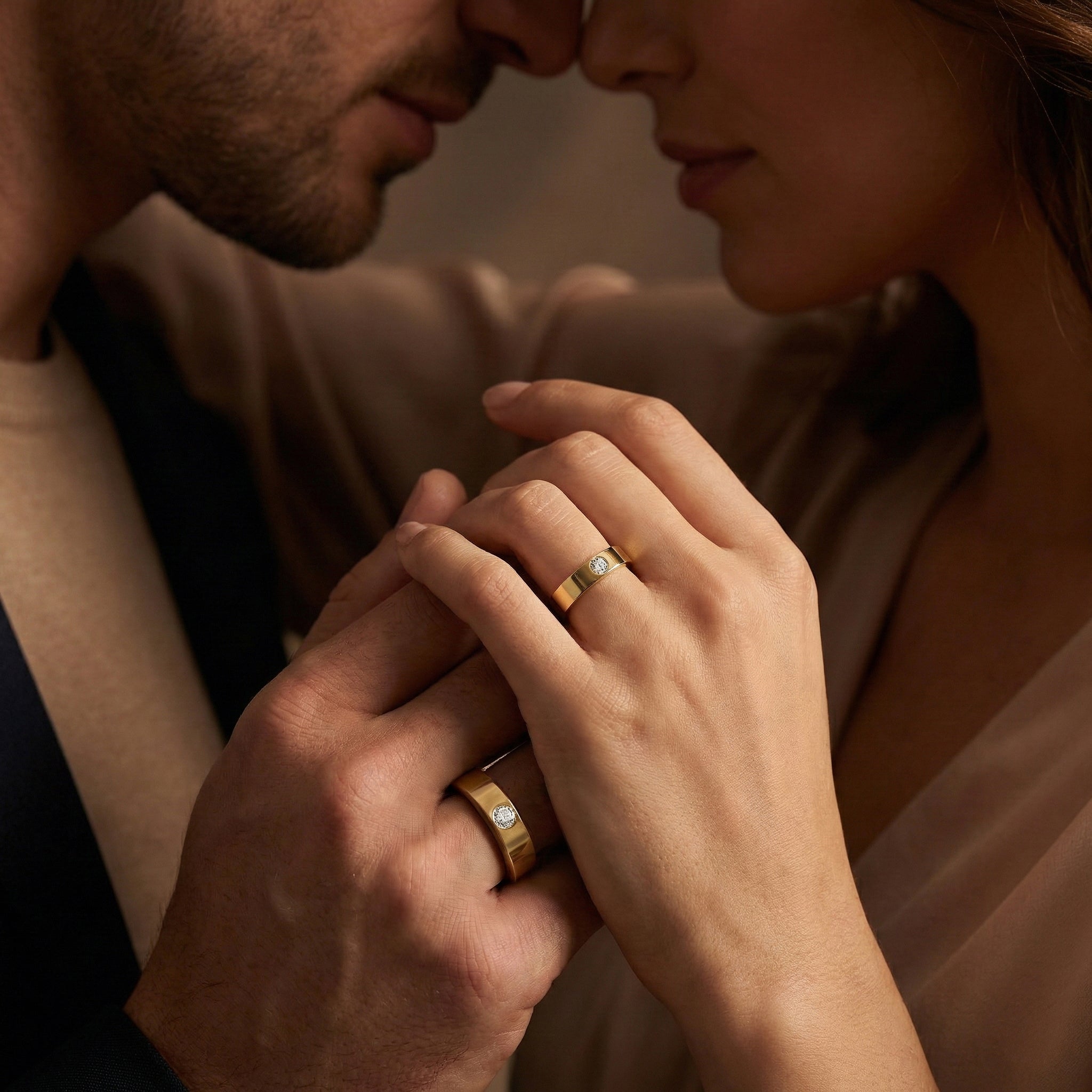 Always Chosen - Lab Diamond Couple Band Rings Main image