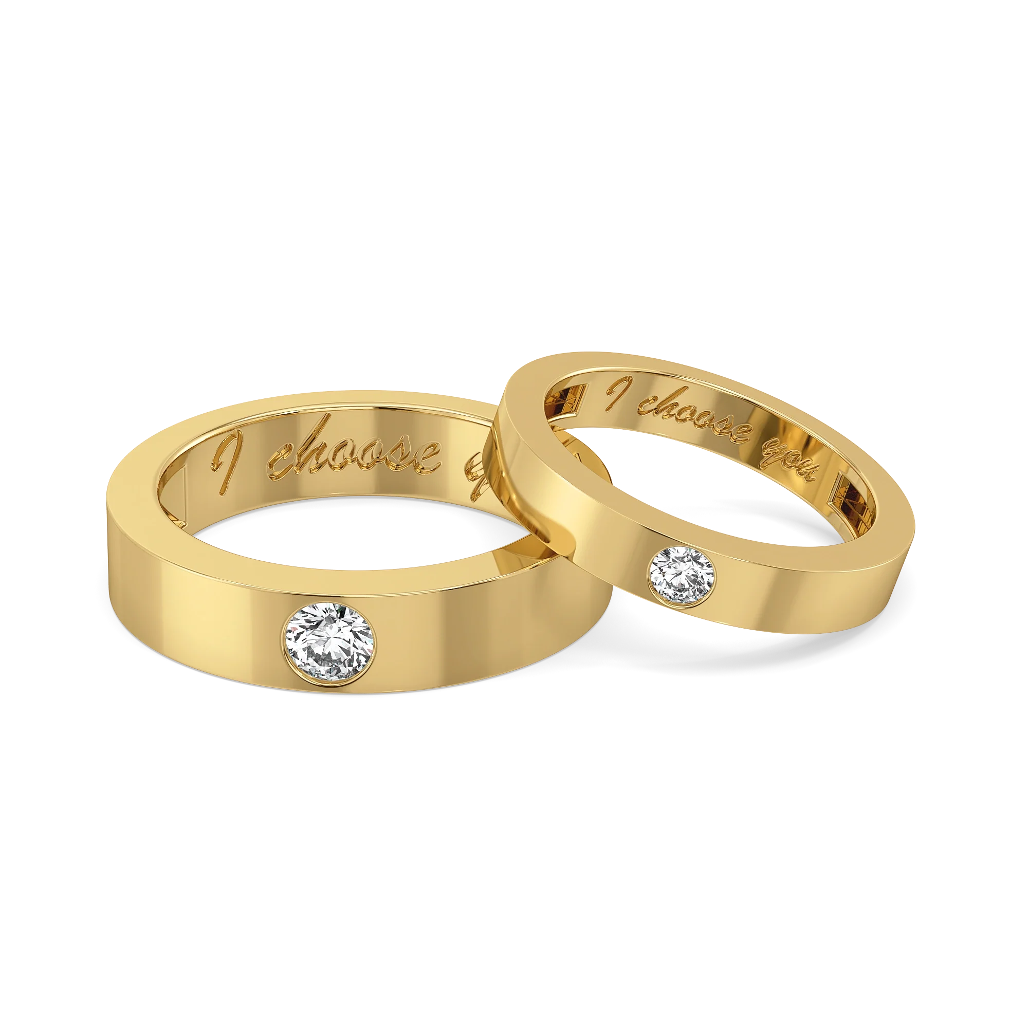 Always Chosen - Lab Diamond Couple Band Rings Secondary image