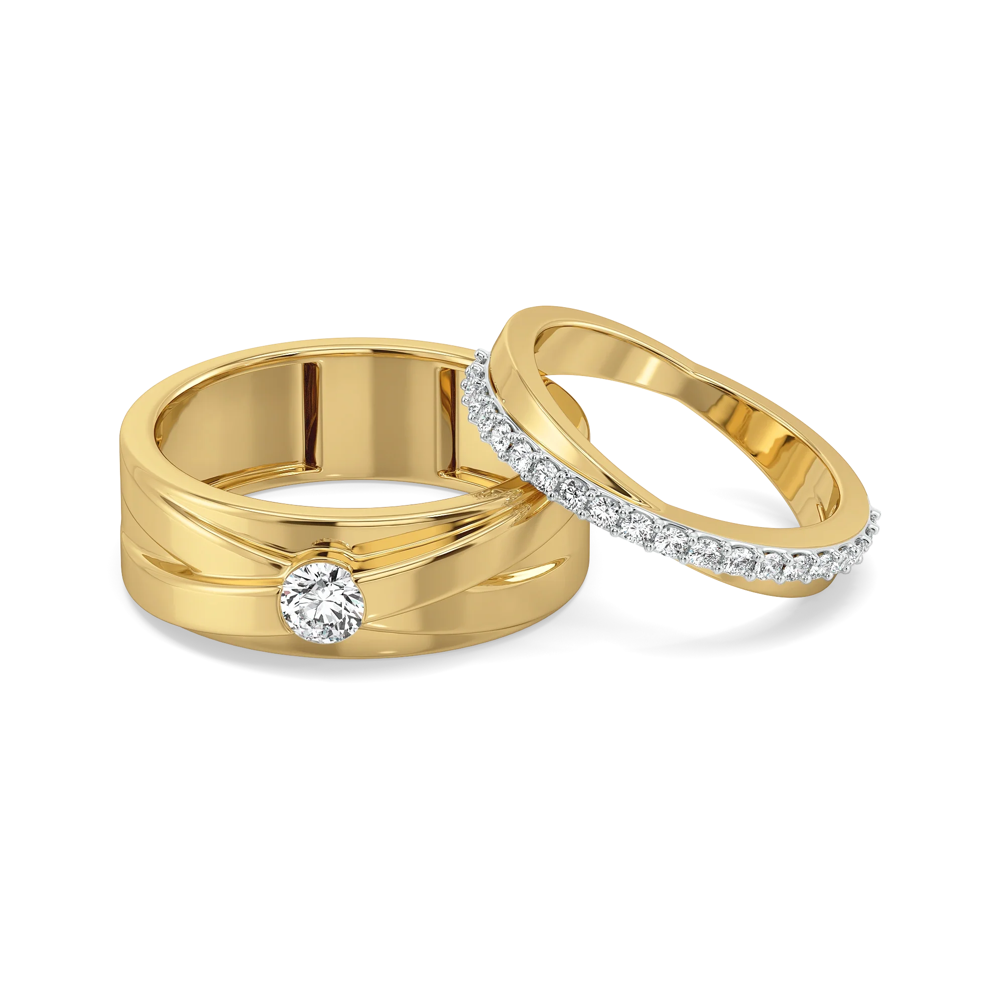 Classic Spark Union - Lab Diamond Couple Band Rings Main image