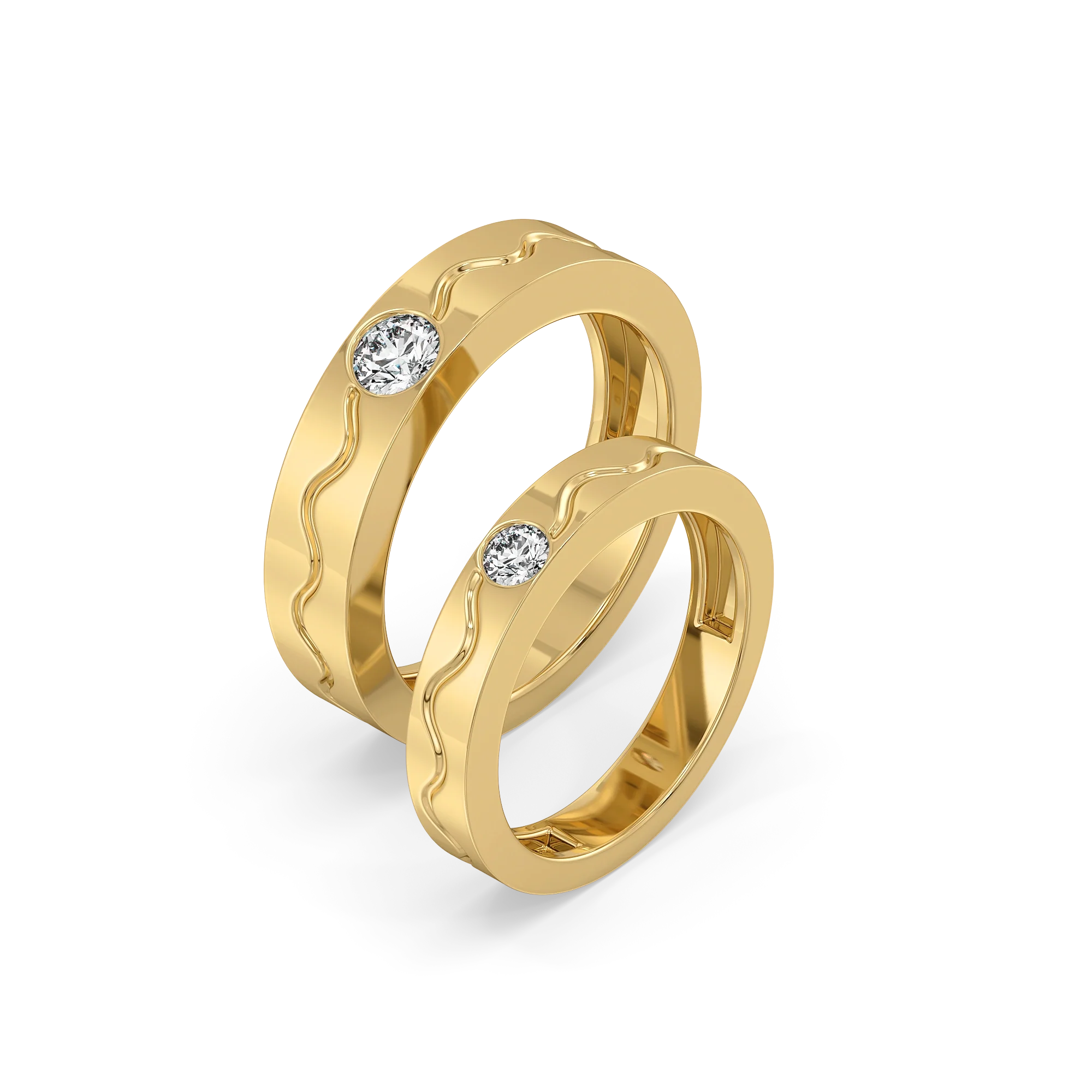 Rhythm of Love - Lab Diamond Couple Band Rings Main image