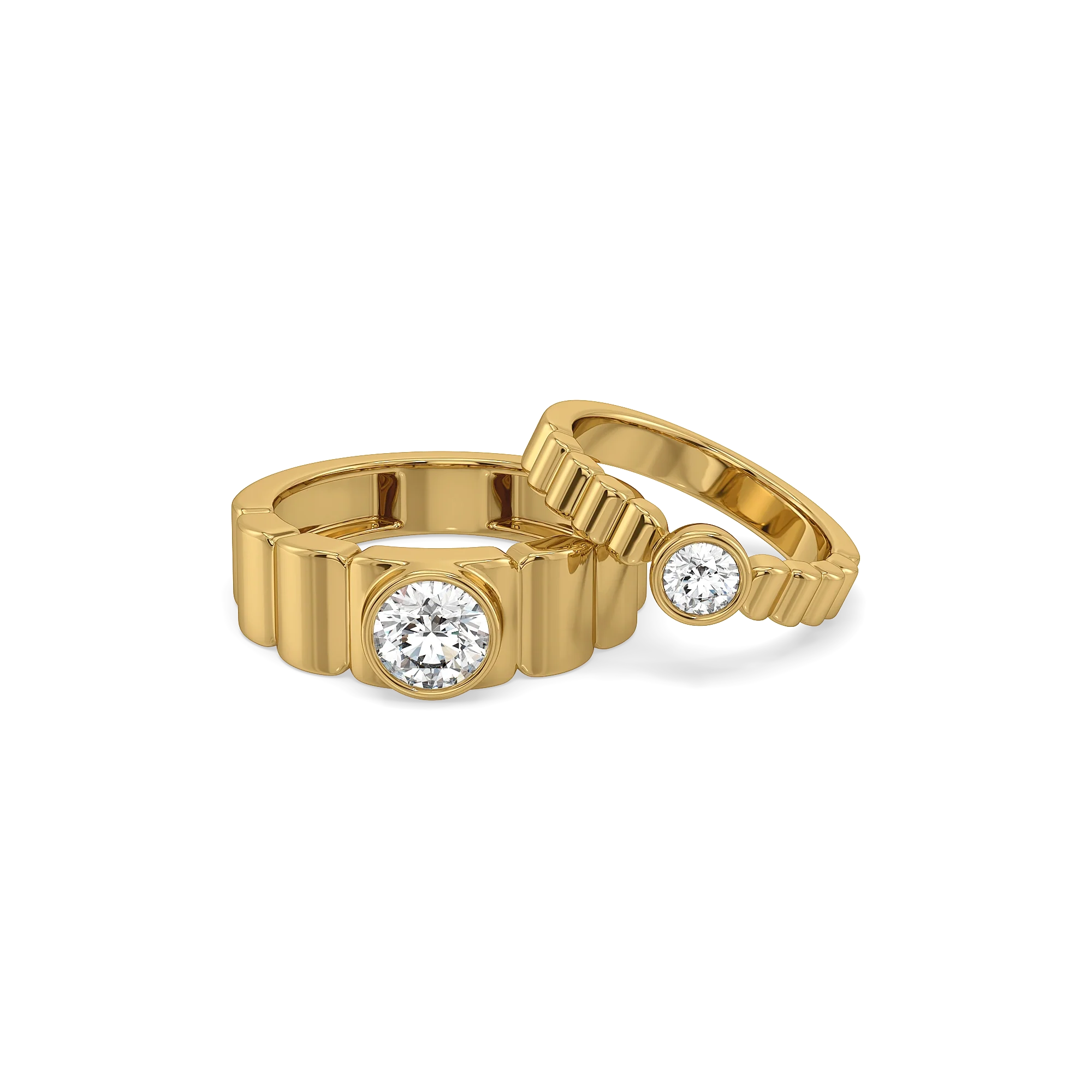 One Story - Lab Diamond Couple Band Rings Secondary image