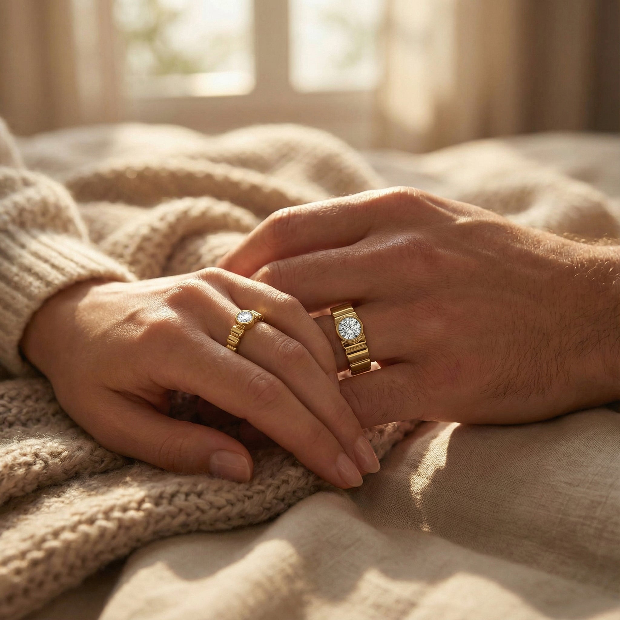 One Story - Lab Diamond Couple Band Rings Main image