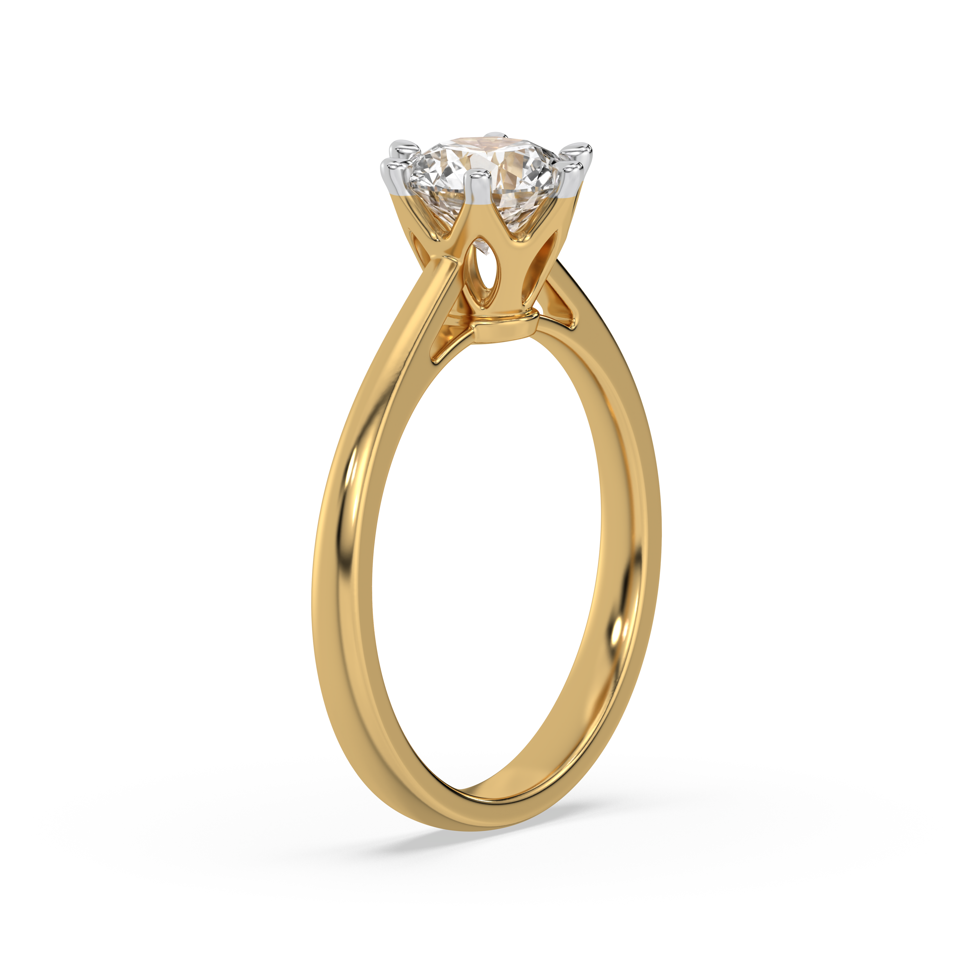 Golden Radiance - Lab Diamond Solitaire Ring