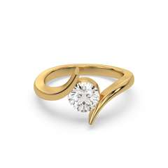 Curved Elegance - Lab Diamond Solitaire Ring