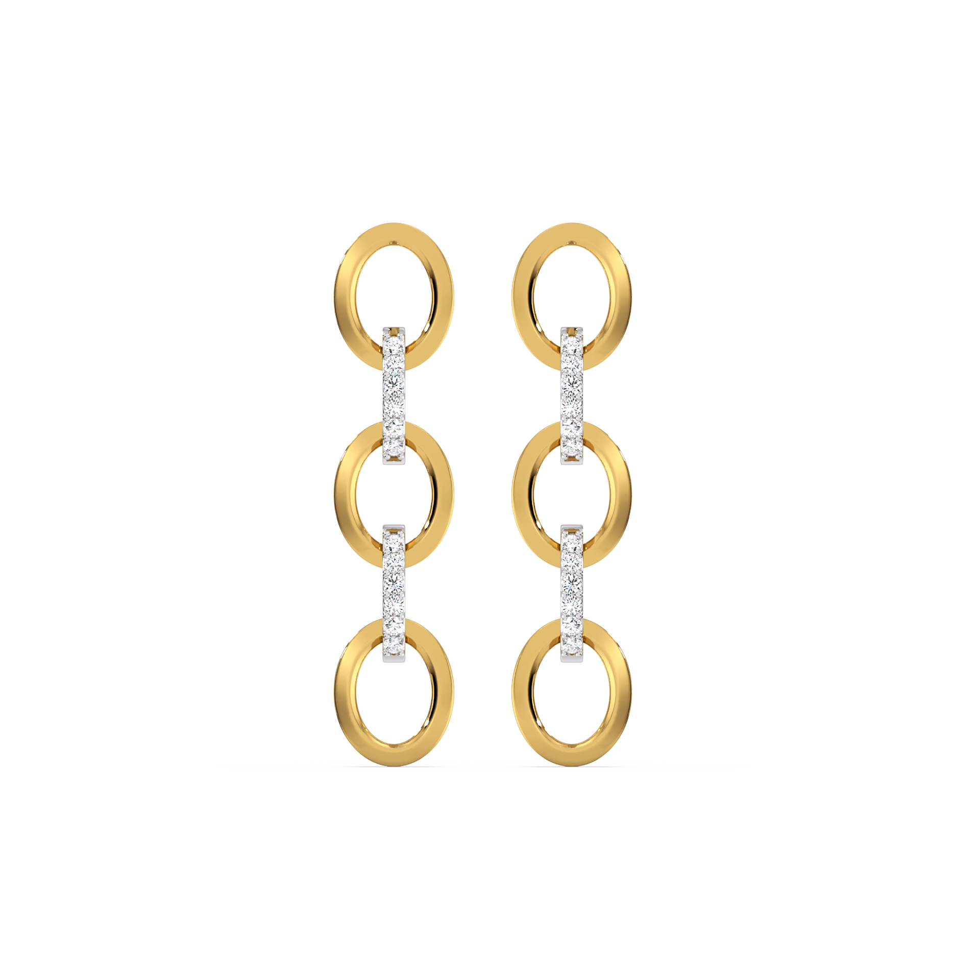 Link Chain - Lab Diamond Drop Earrings