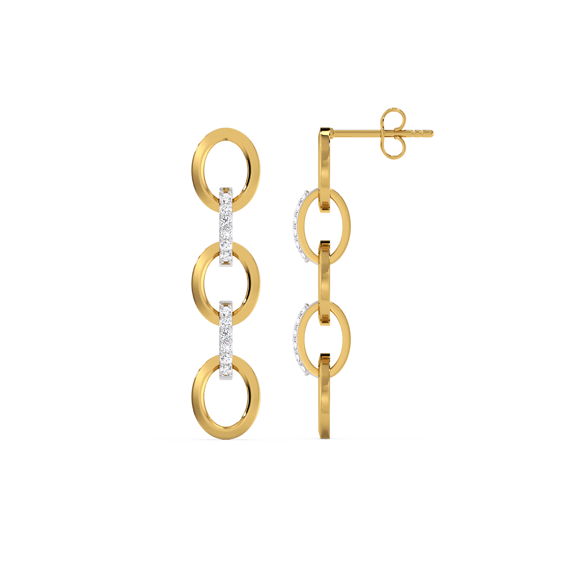 Link Chain - Lab Diamond Drop Earrings