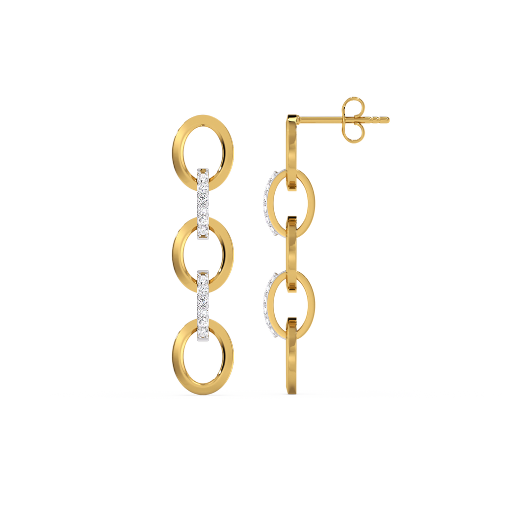 Link Chain - Lab Diamond Drop Earrings
