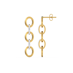 Link Chain - Lab Diamond Drop Earrings