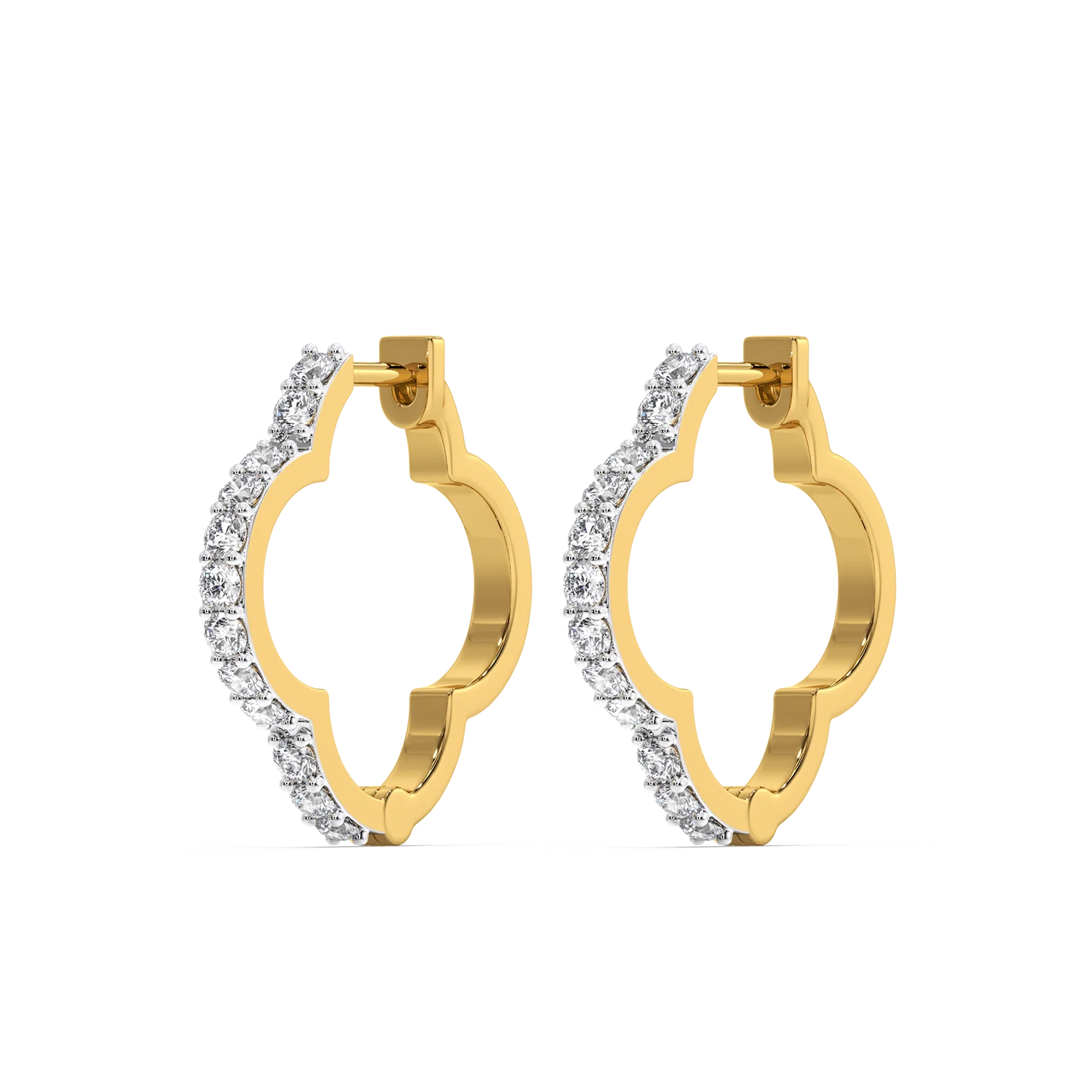 Lucky Clover Huggies - Lab Diamond Earrings