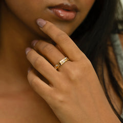 Lucky Stack - Lab Diamond Clover Ring