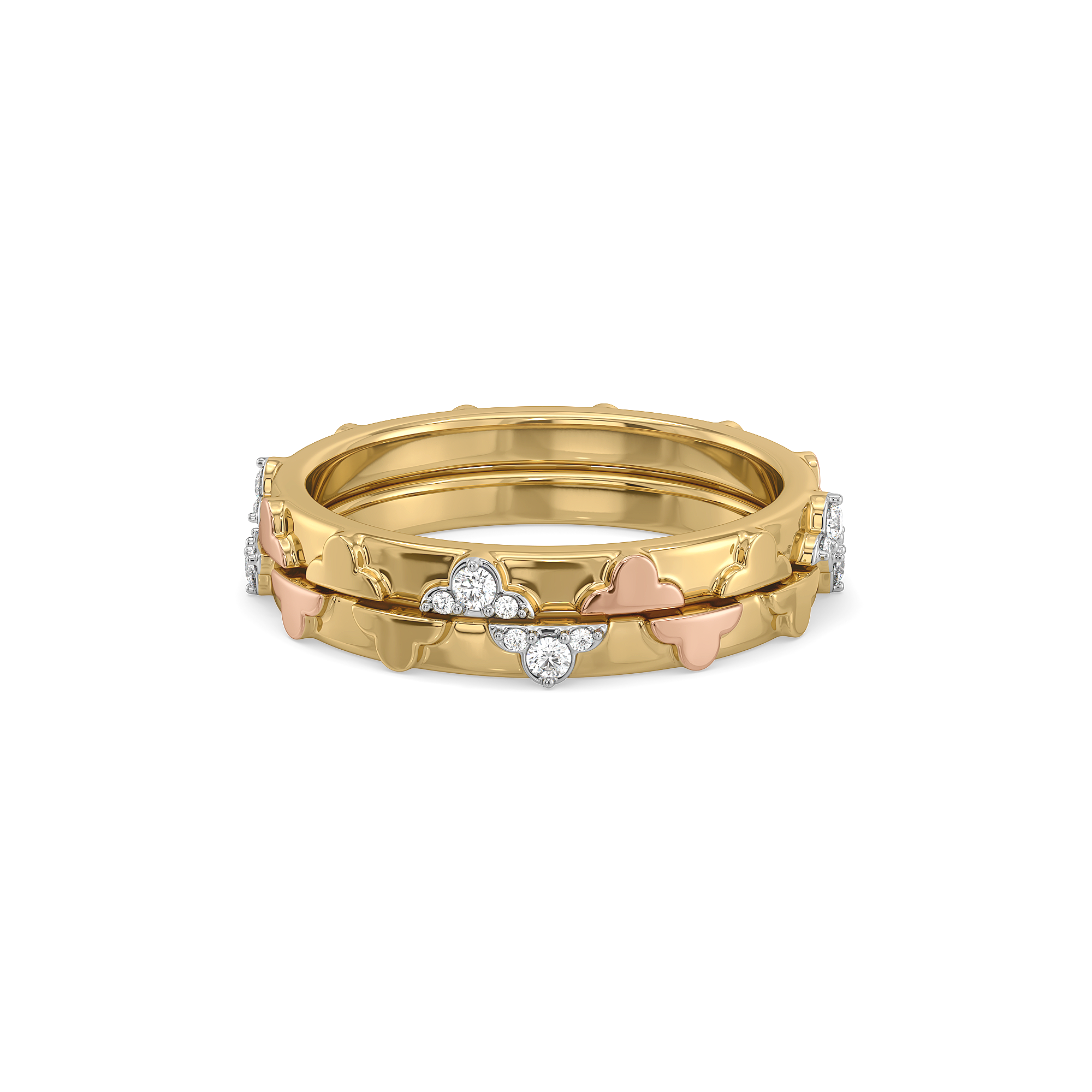 Lucky Stack - Lab Diamond Clover Ring