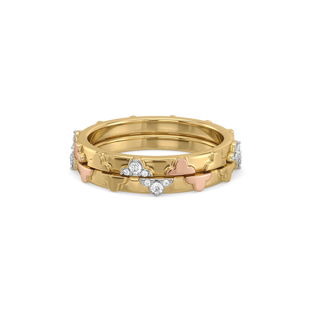 Lucky Stack - Lab Diamond Clover Ring