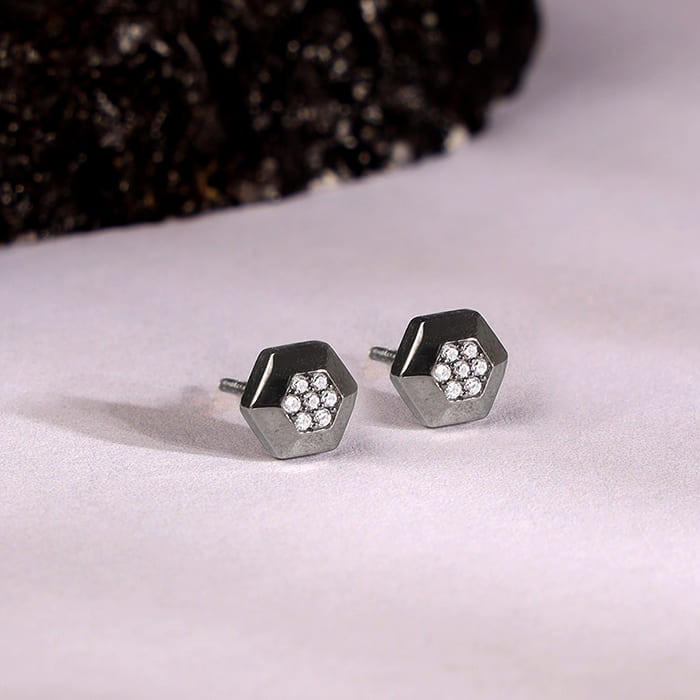 Black Rhodium Adam Stud For Him