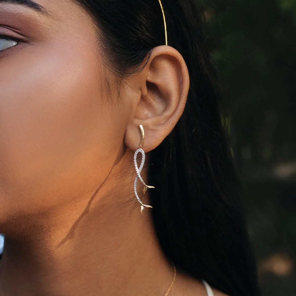 Mermaid Lure - Lab Diamond Drop Earrings Secondary image