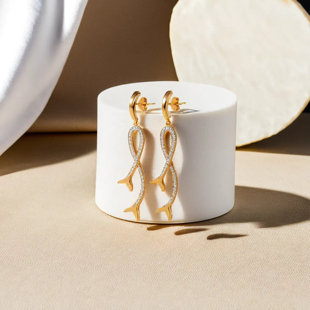 Mermaid Lure - Lab Diamond Drop Earrings