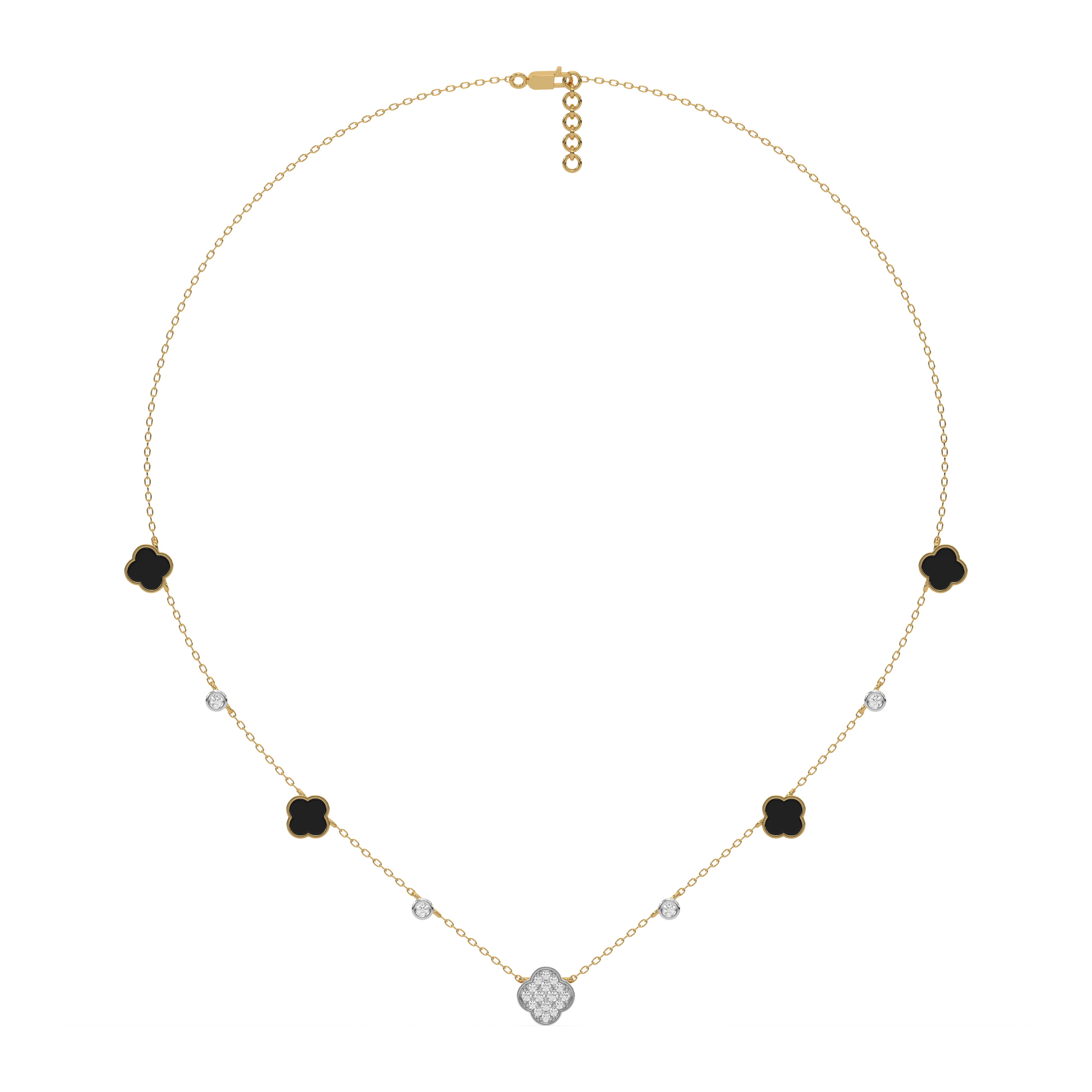 Midnight Enchanted - Lab Diamond Clover Necklace