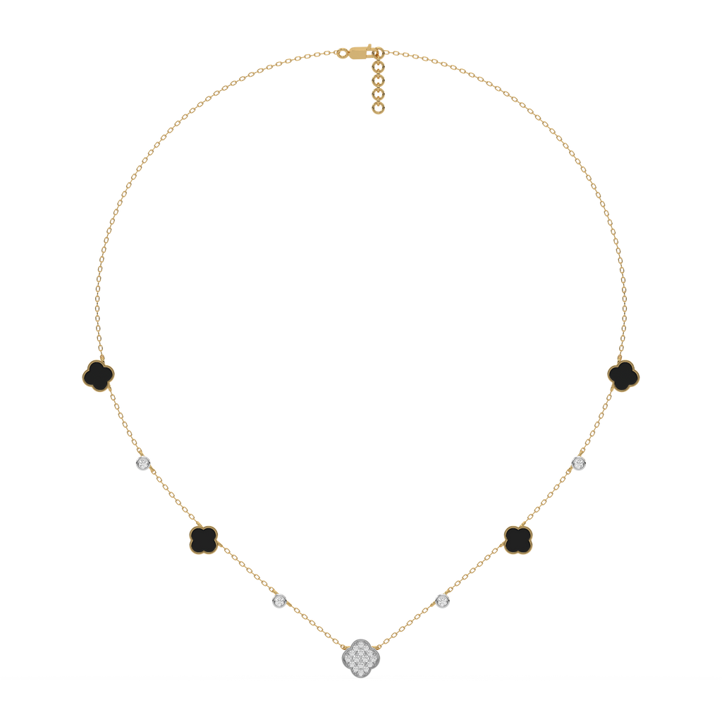 Midnight Enchanted - Lab Diamond Clover Necklace
