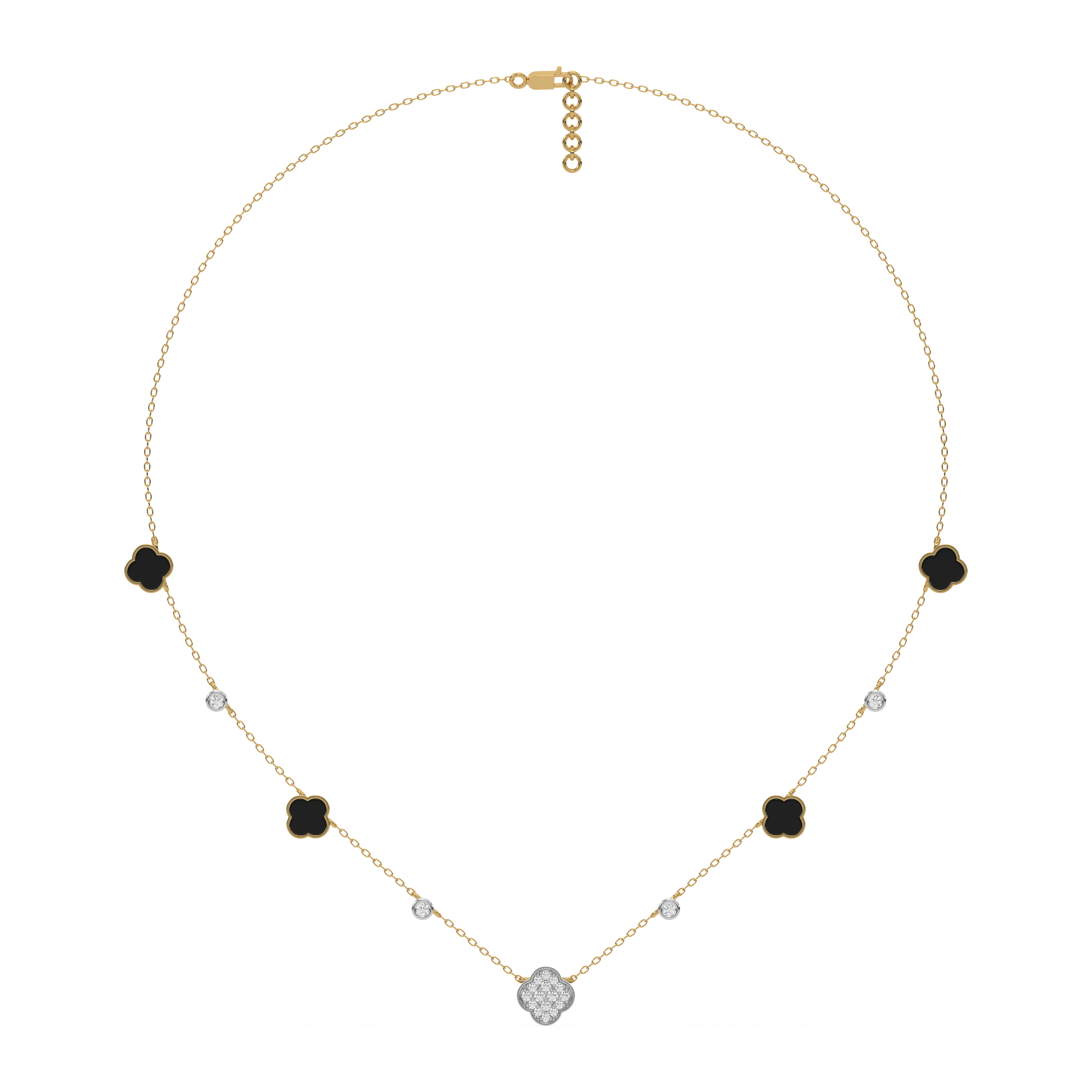 Midnight Enchanted - Lab Diamond Clover Necklace