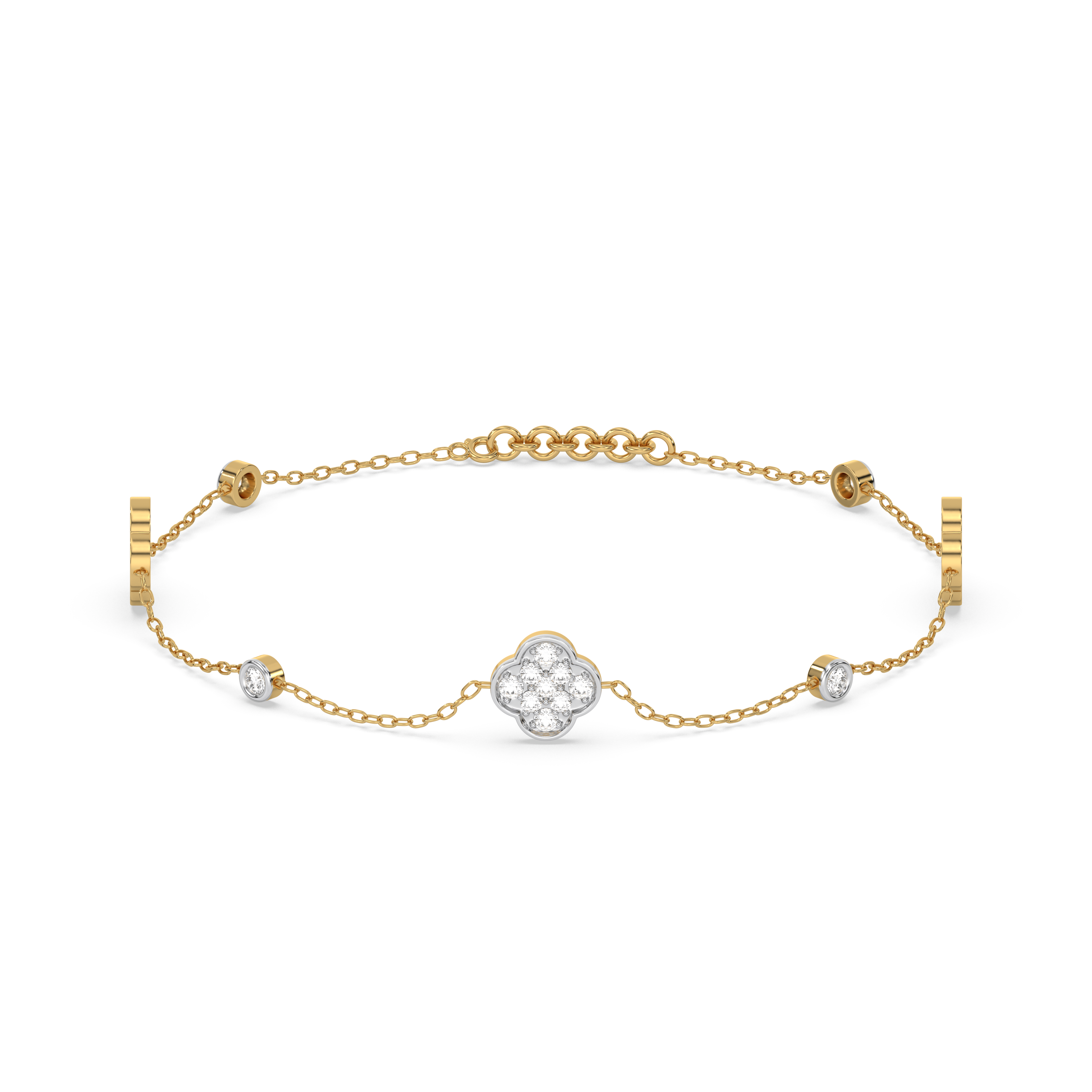 Midnight Enchanted - Lab Diamond Clover Bracelet Main image