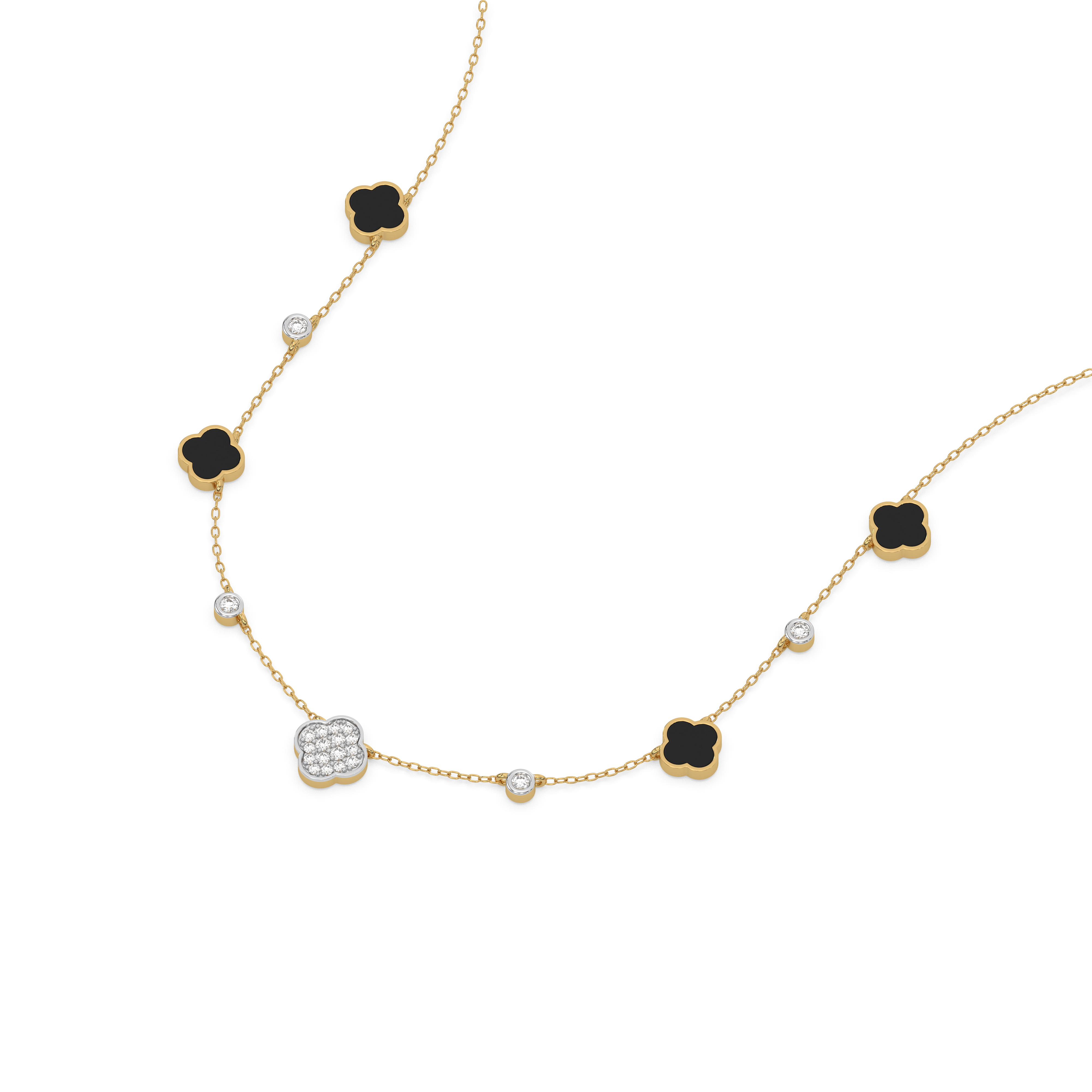 Midnight Enchanted - Lab Diamond Clover Necklace