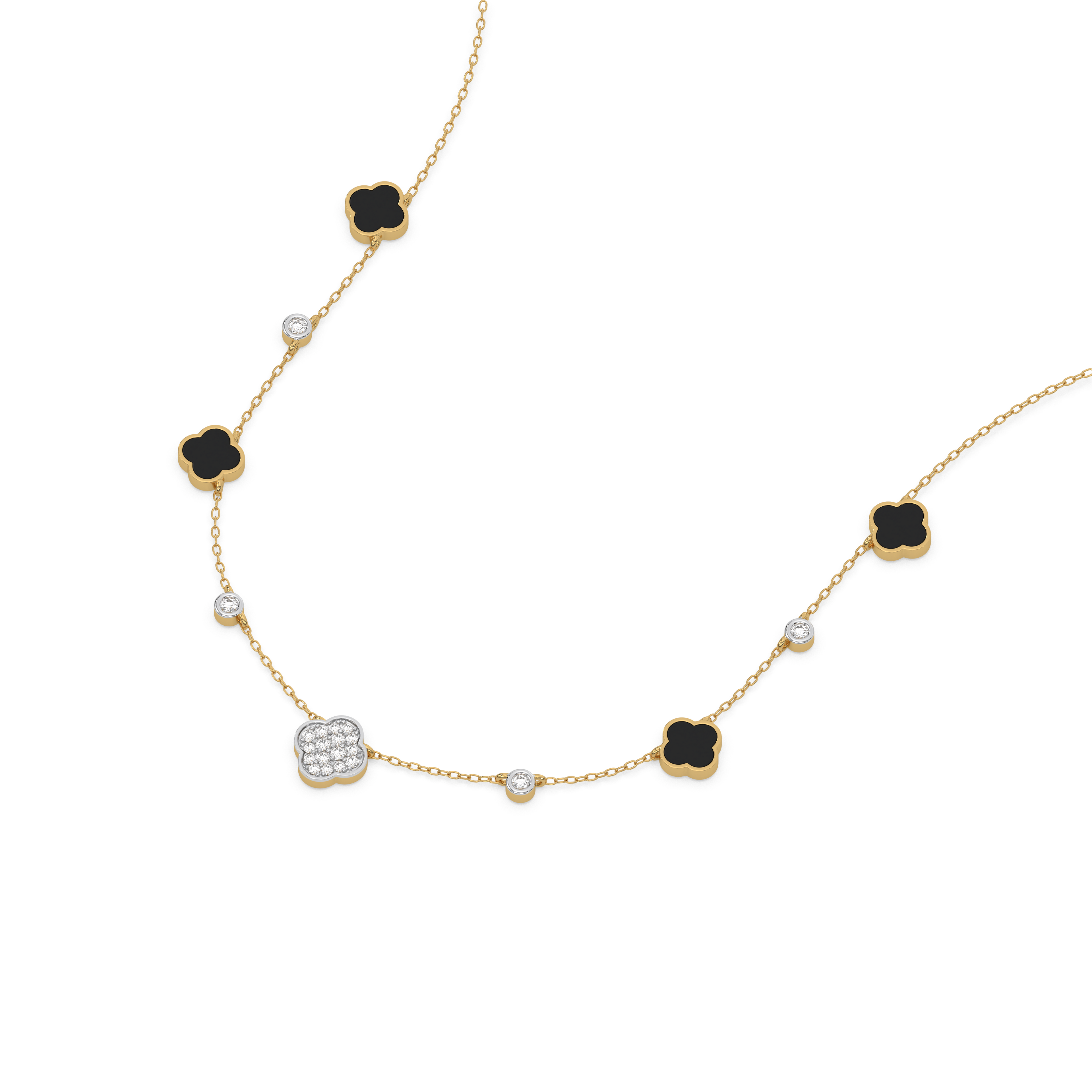 Midnight Enchanted - Lab Diamond Clover Necklace