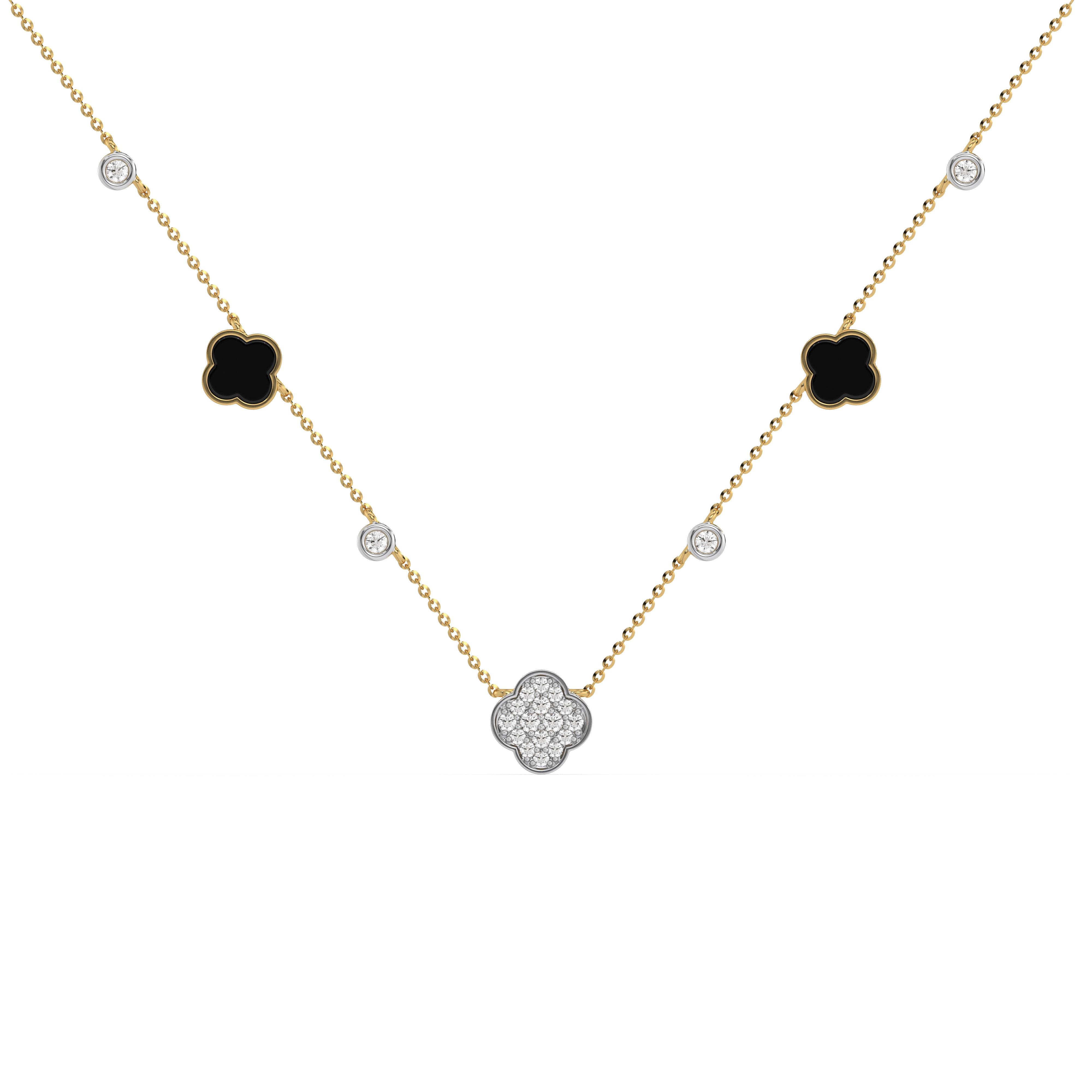 Midnight Enchanted - Lab Diamond Clover Necklace
