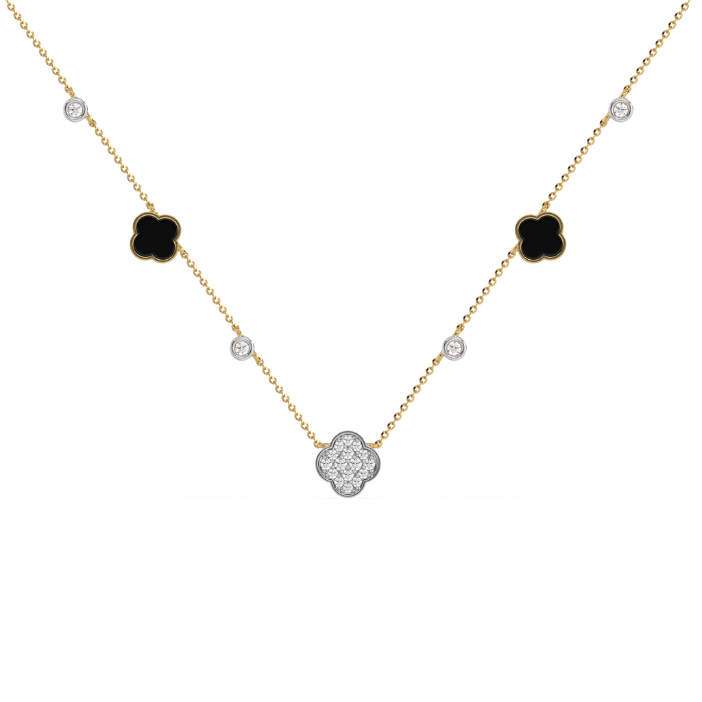 Midnight Enchanted - Lab Diamond Clover Necklace