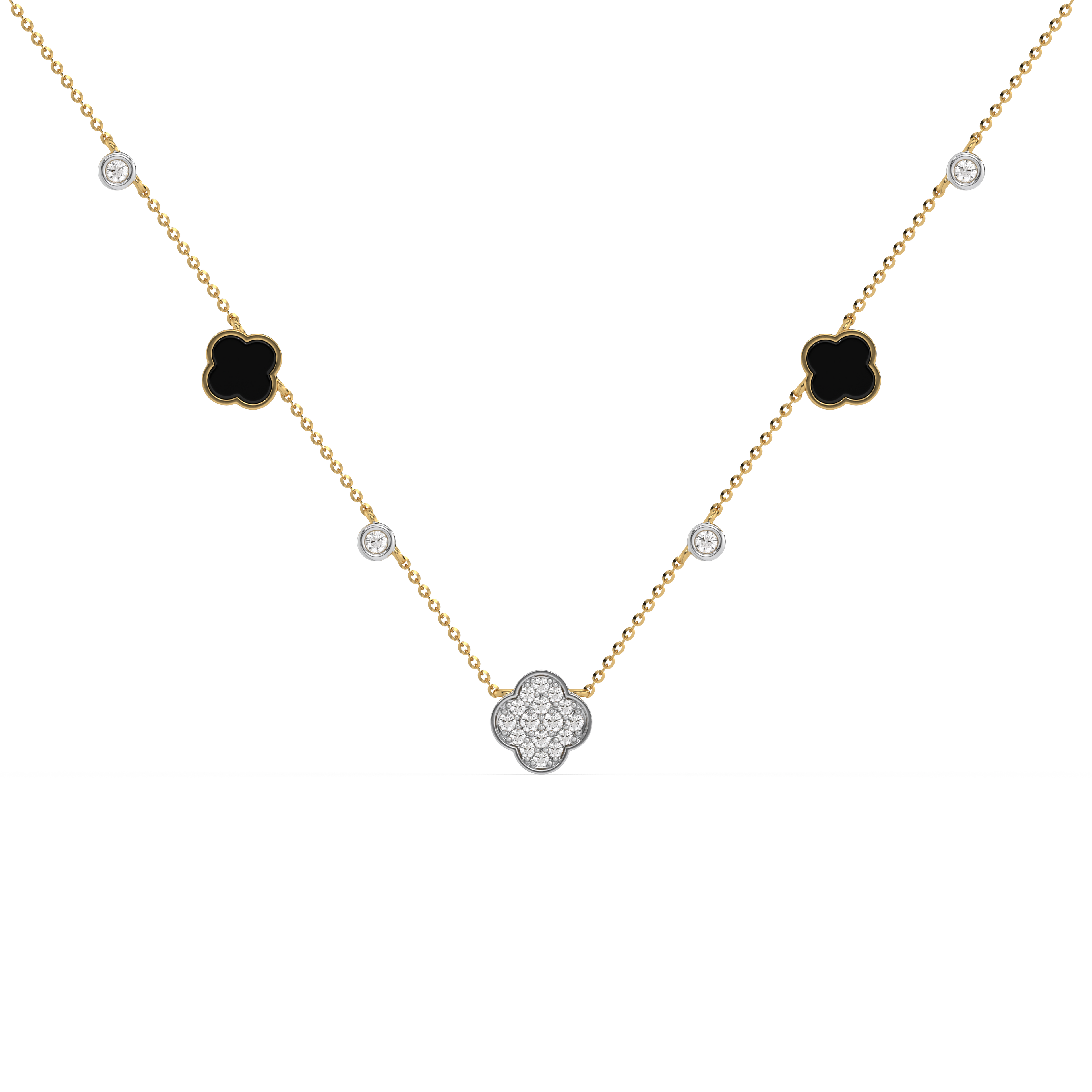 Midnight Enchanted - Lab Diamond Clover Necklace