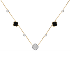 Midnight Enchanted - Lab Diamond Clover Necklace