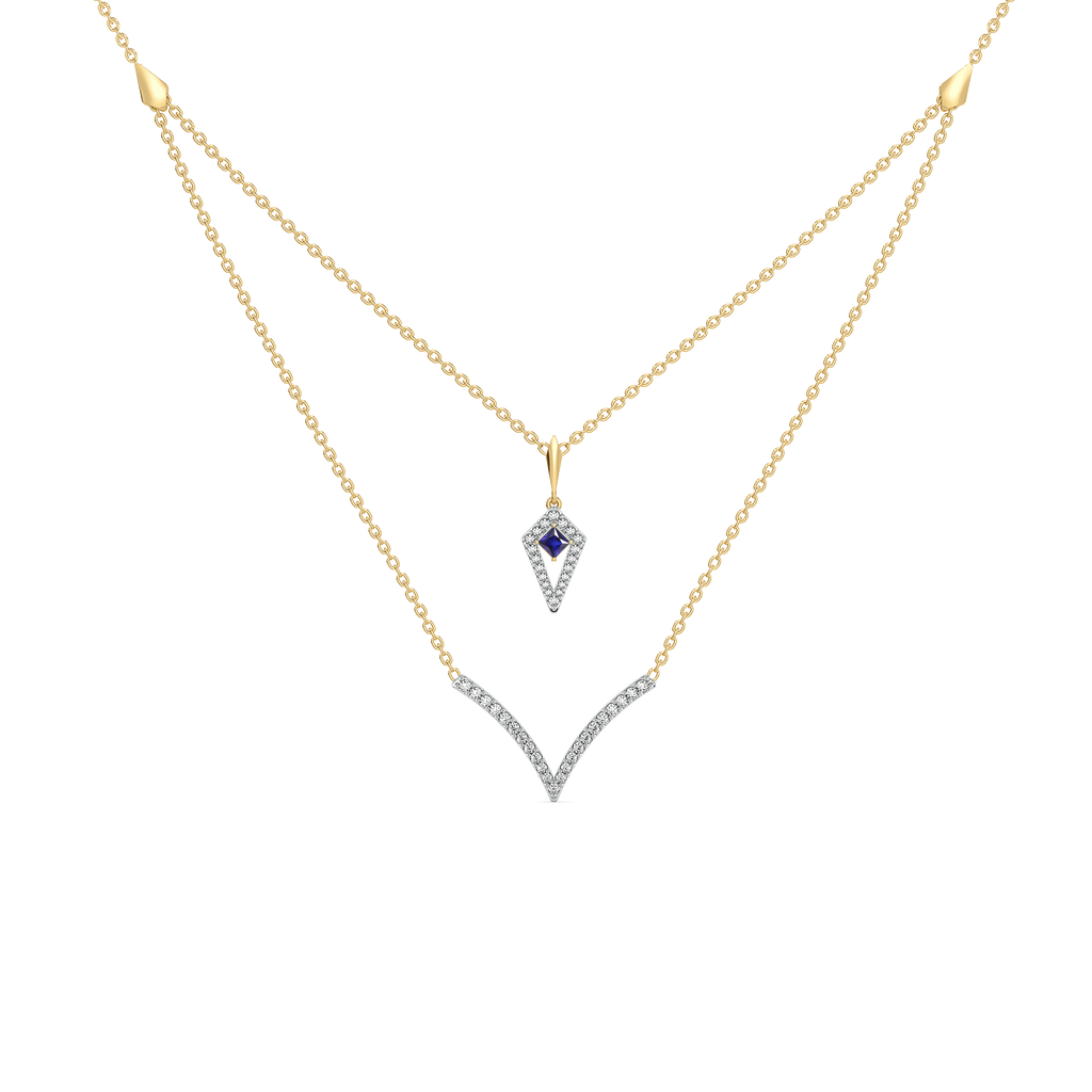 Multi-layered - Lab Diamond V Necklace