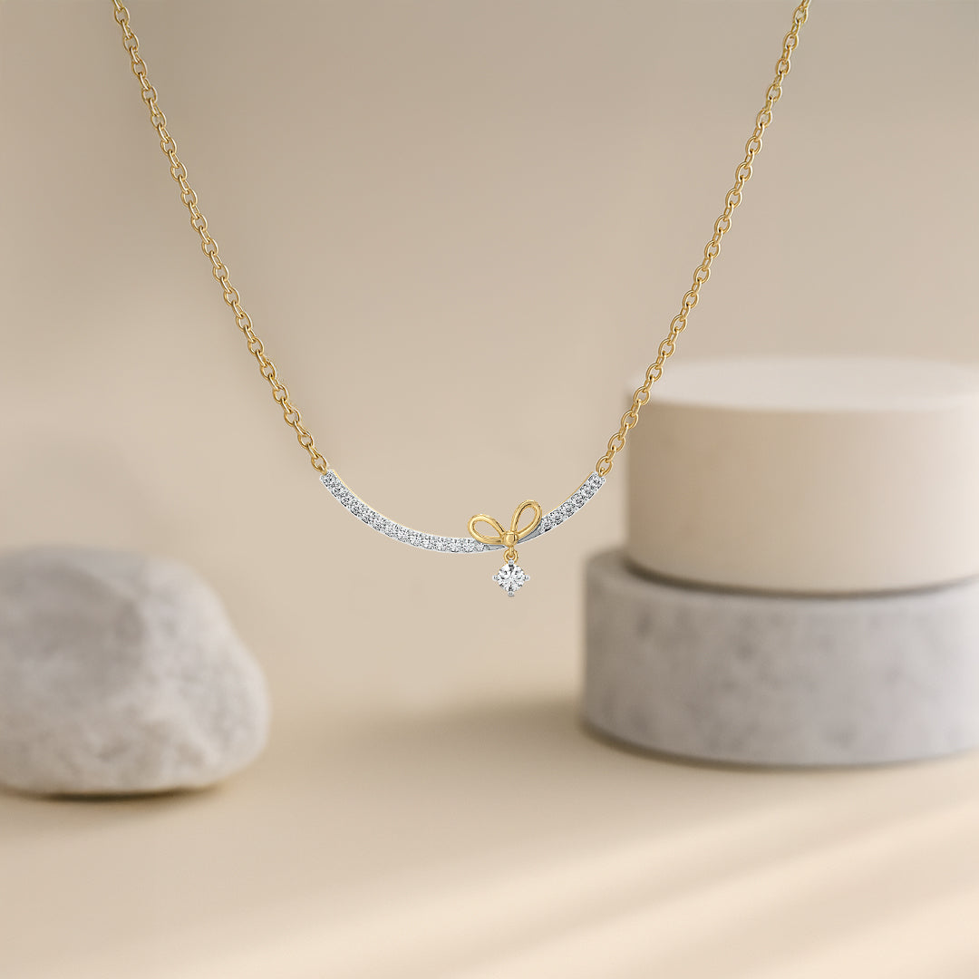 Ribboned Dreams - Lab Diamond Necklace Secondary image