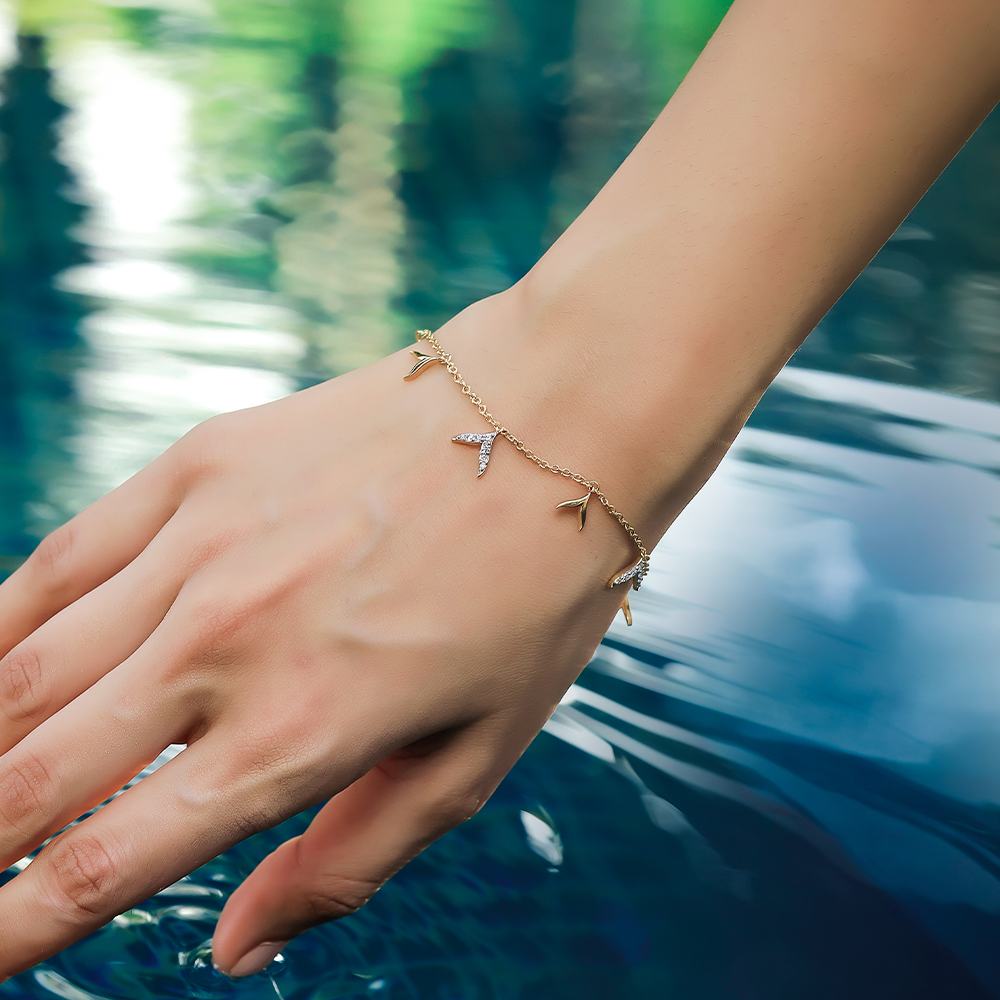 Ocean’s Treasure - Lab Diamond Charm Bracelet Main image