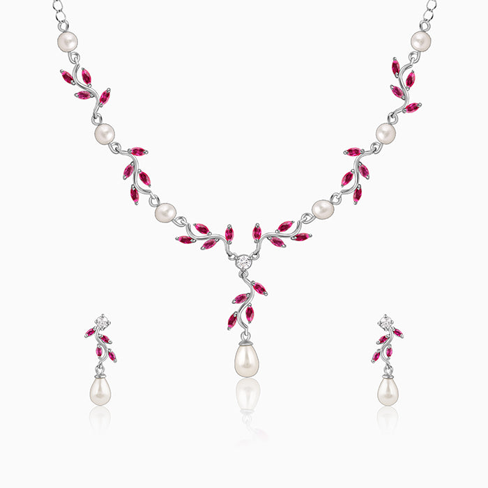 Silver Leia Pearl Set