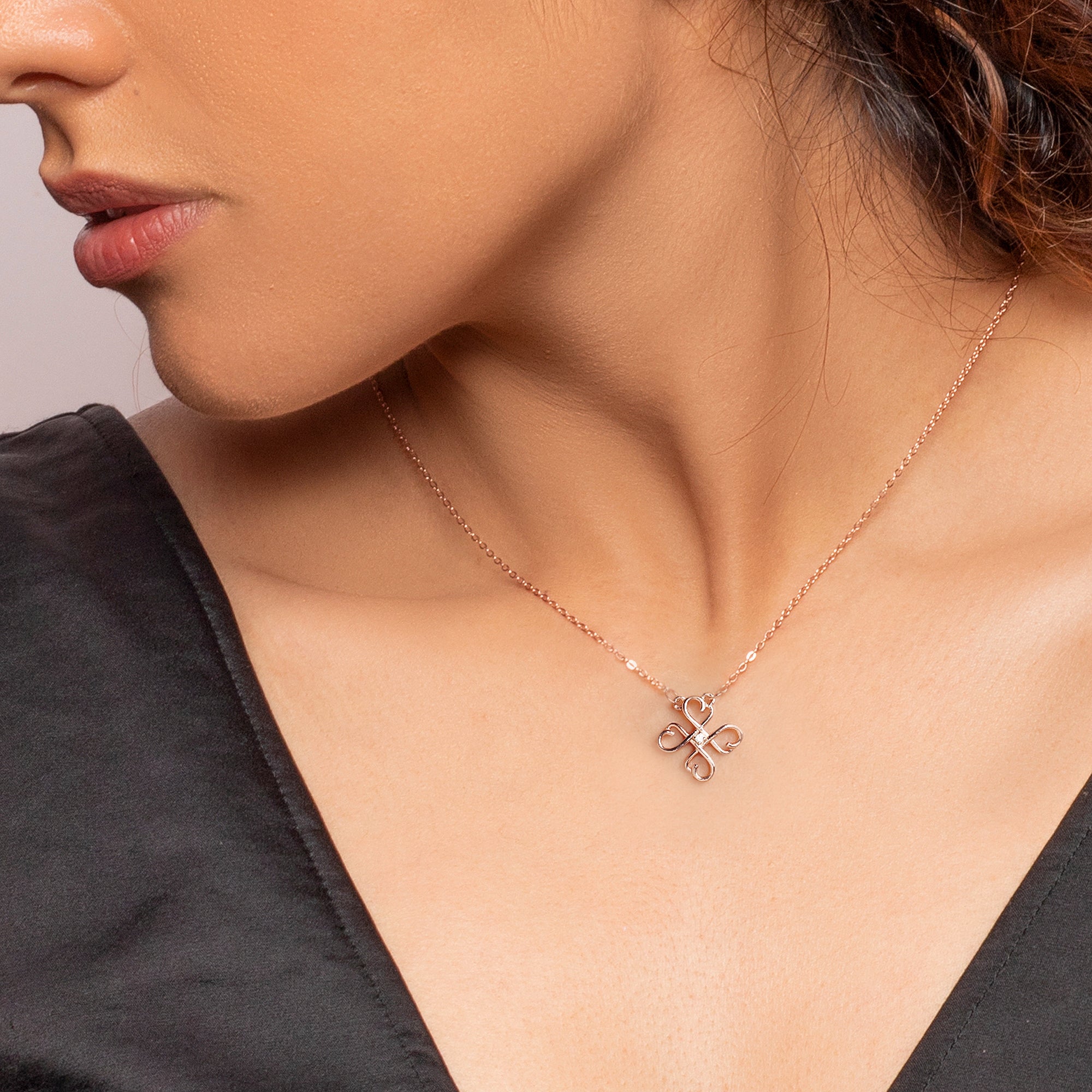 Rose Gold Clover Necklace