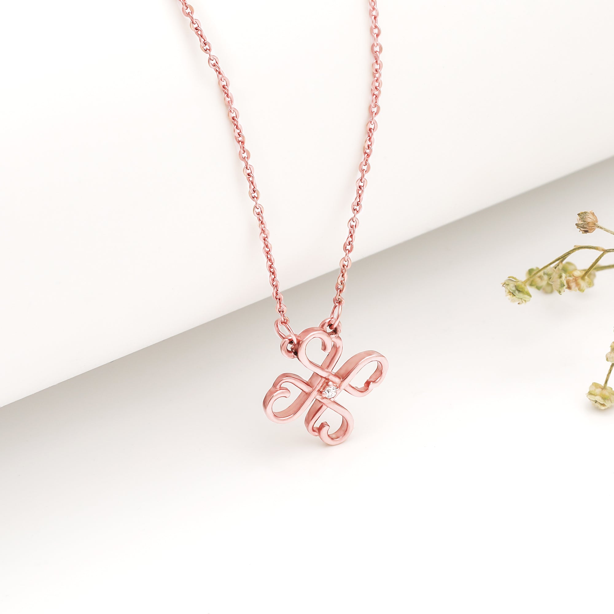 Rose Gold Clover Necklace