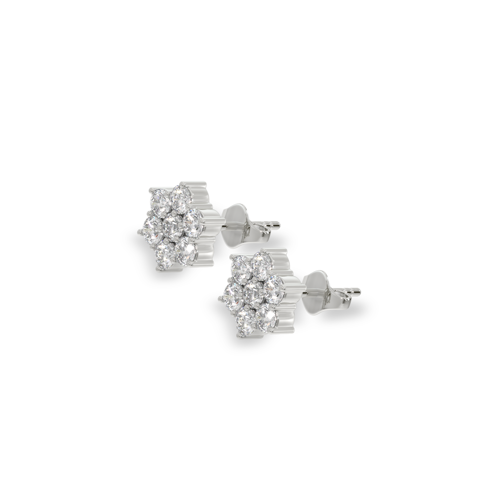 Petal Blossom - Lab Diamond Stud Earrings