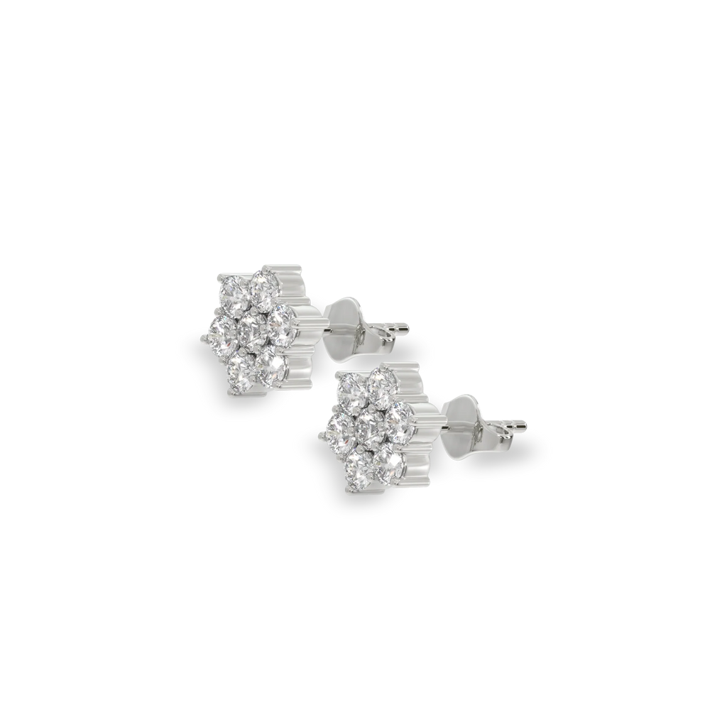 Petal Blossom - Lab Diamond Stud Earrings
