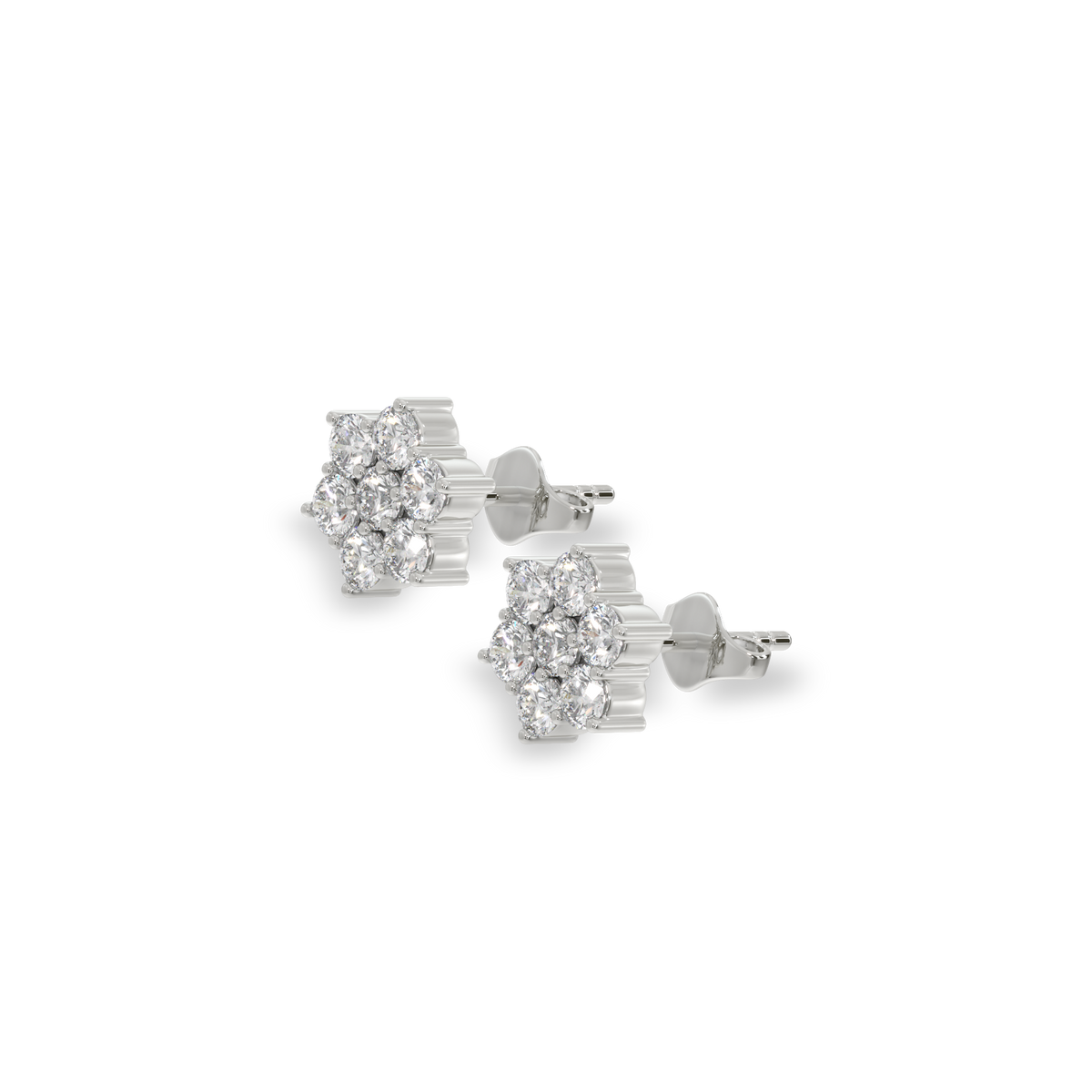 Petal Blossom - Lab Diamond Stud Earrings