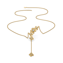 Petal Play - Lab Diamond Lariat Necklace