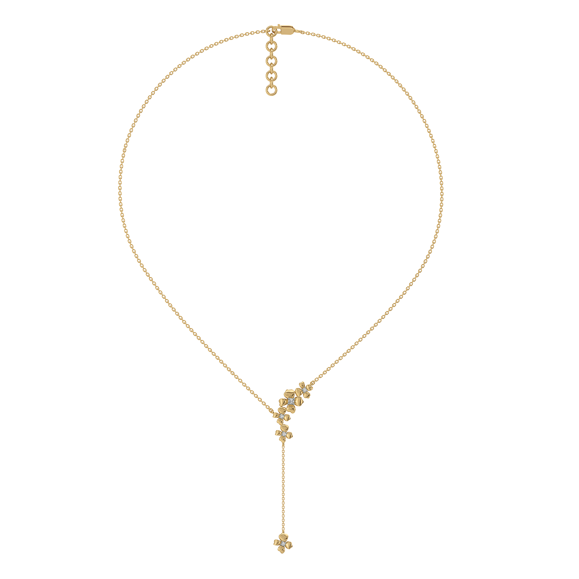 Petal Play - Lab Diamond Lariat Necklace