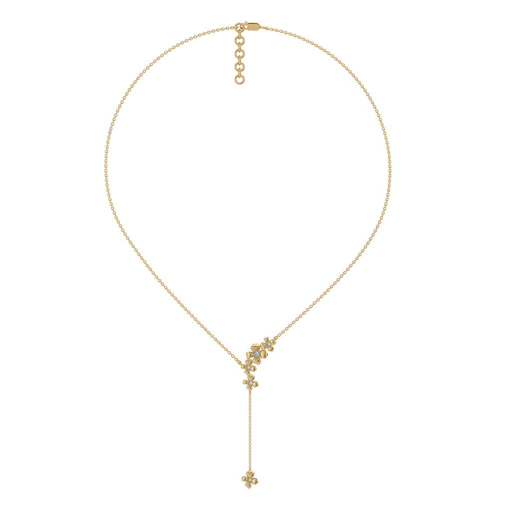 Petal Play - Lab Diamond Lariat Necklace