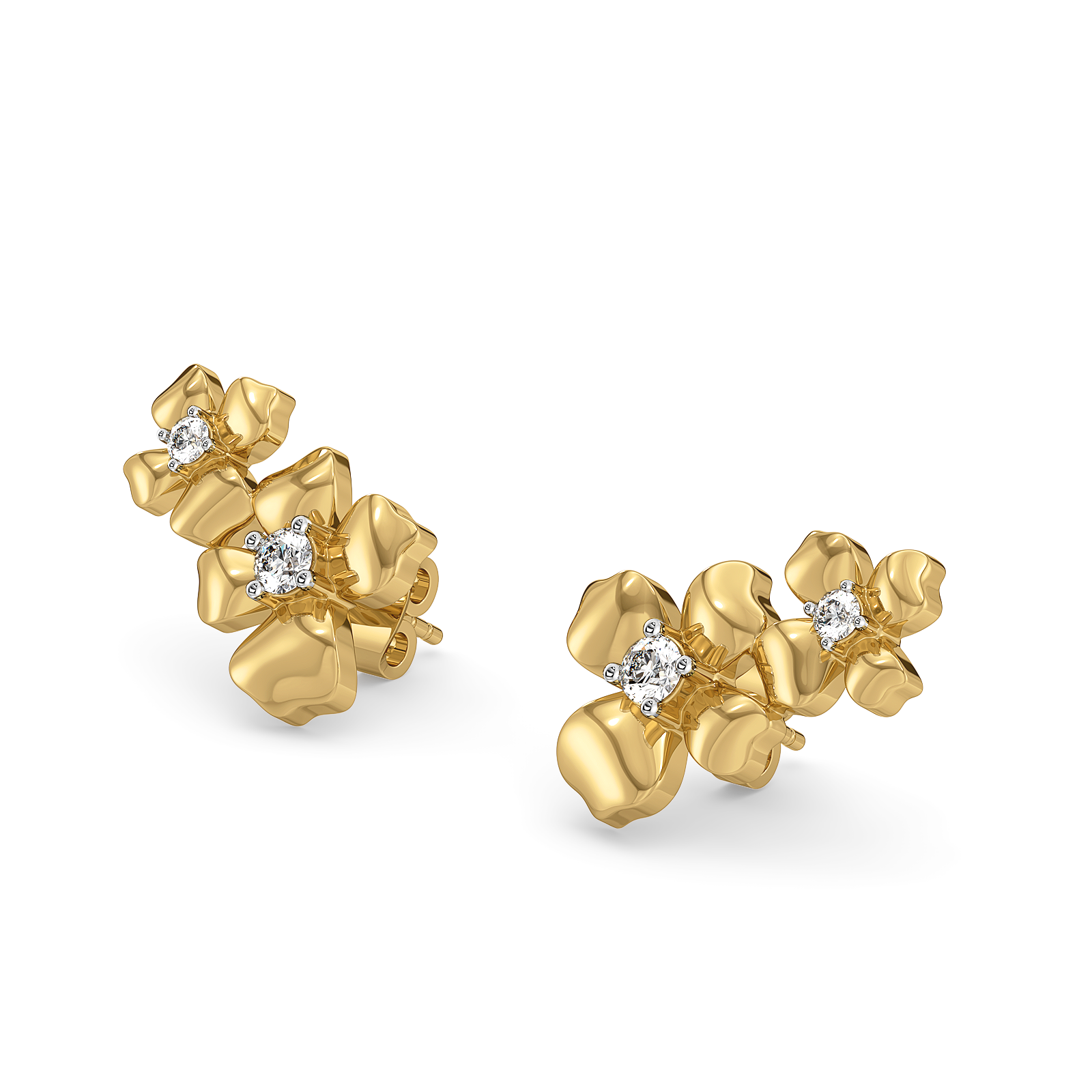Petal Play - Lab Diamond Stud Earrings