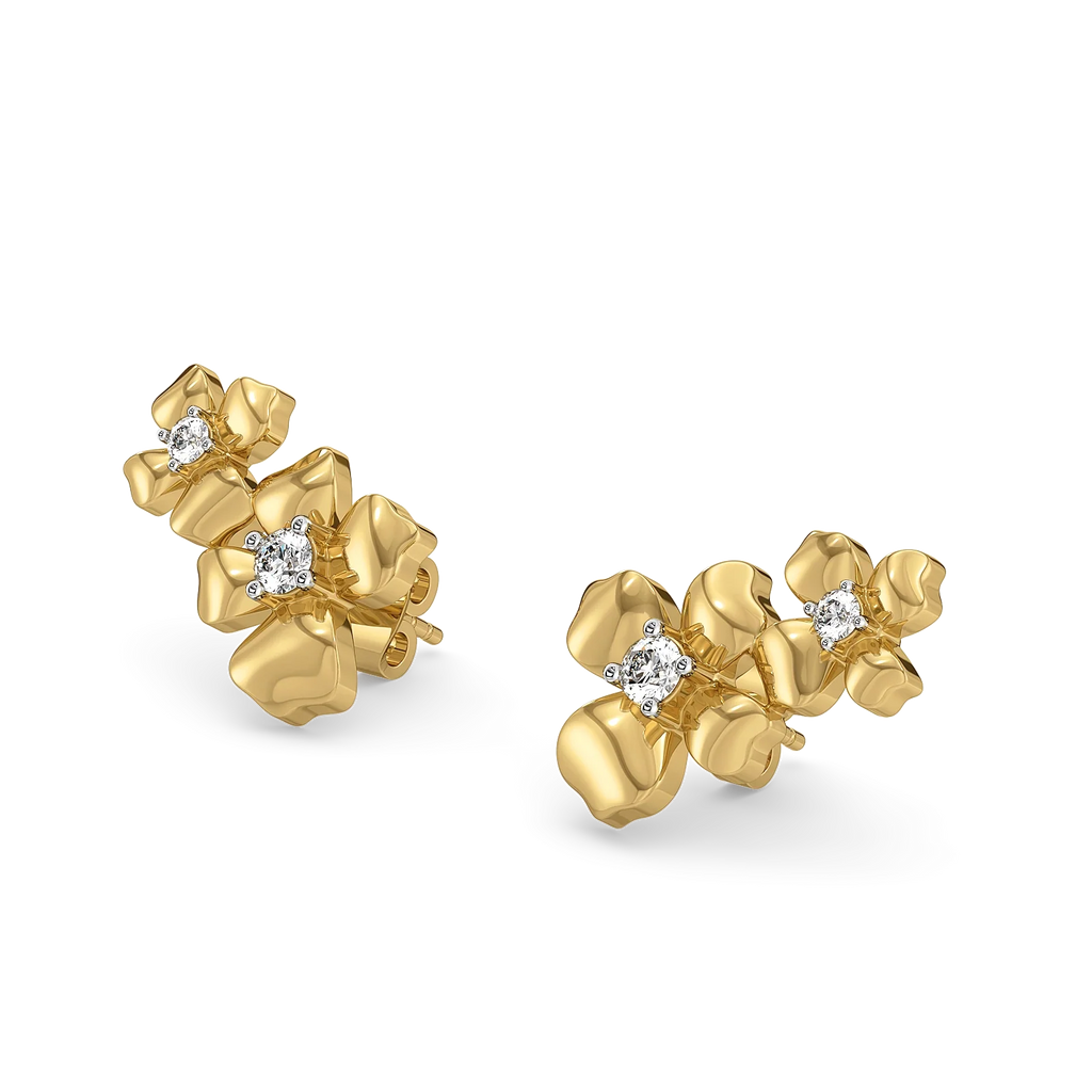 Petal Play - Lab Diamond Stud Earrings