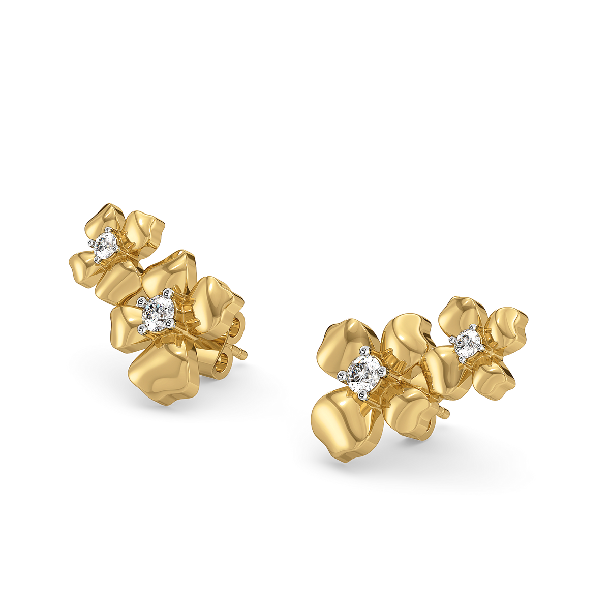 Petal Play - Lab Diamond Stud Earrings