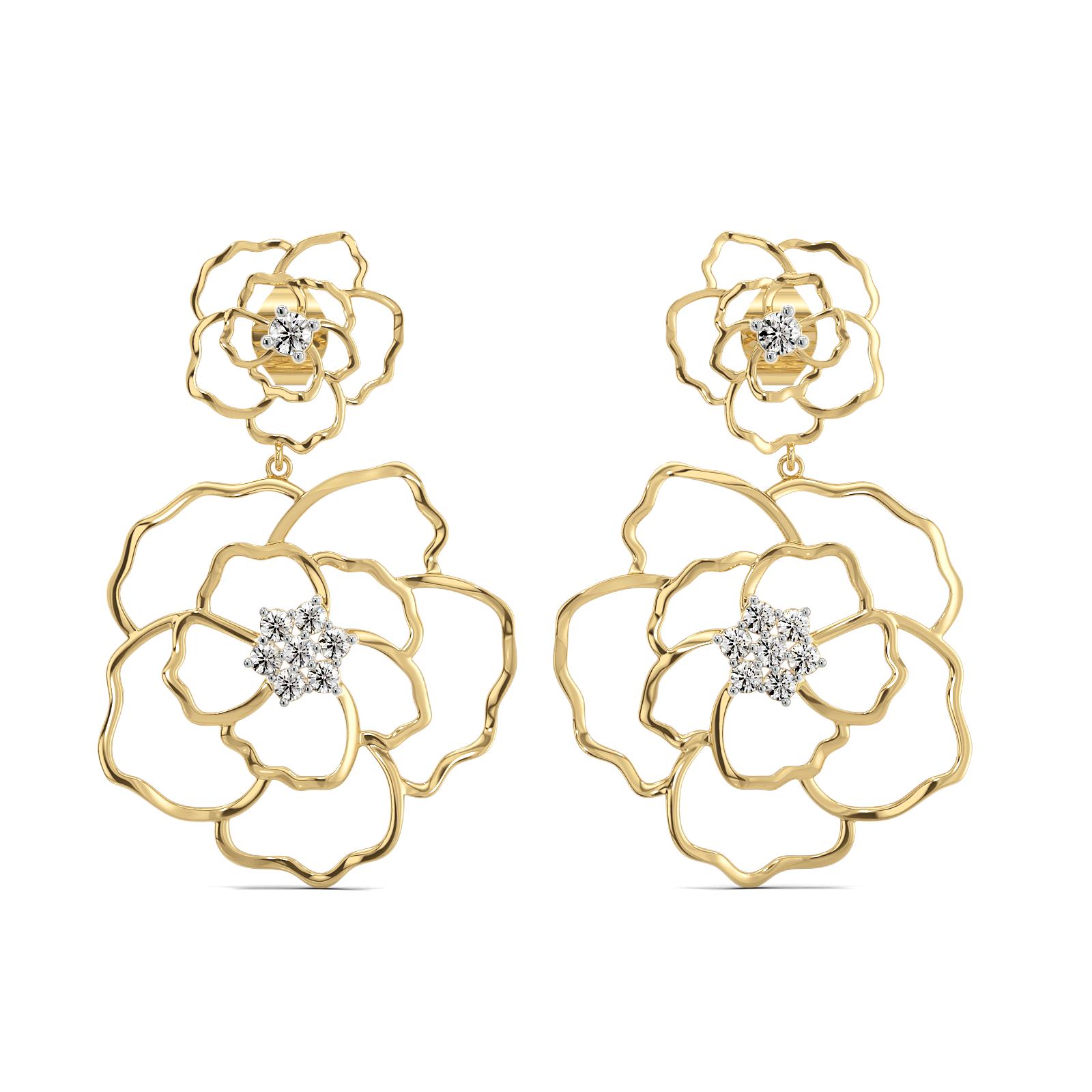 Petal Radiance - Lab Diamond Drop Earrings