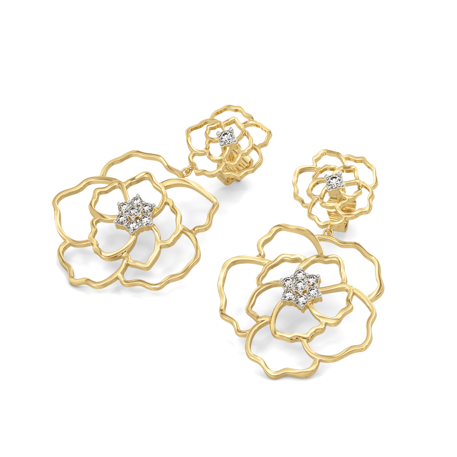 Petal Radiance - Lab Diamond Drop Earrings
